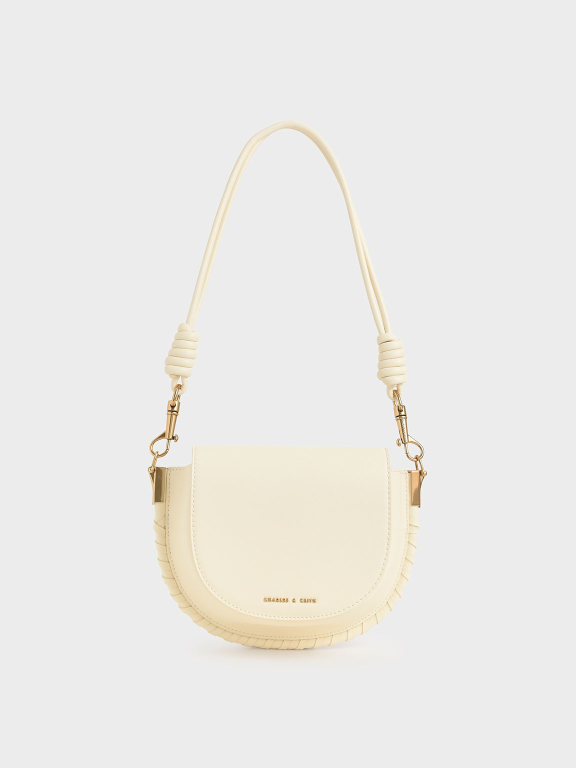 

Stitch Trim Saddle Bag, Chalk