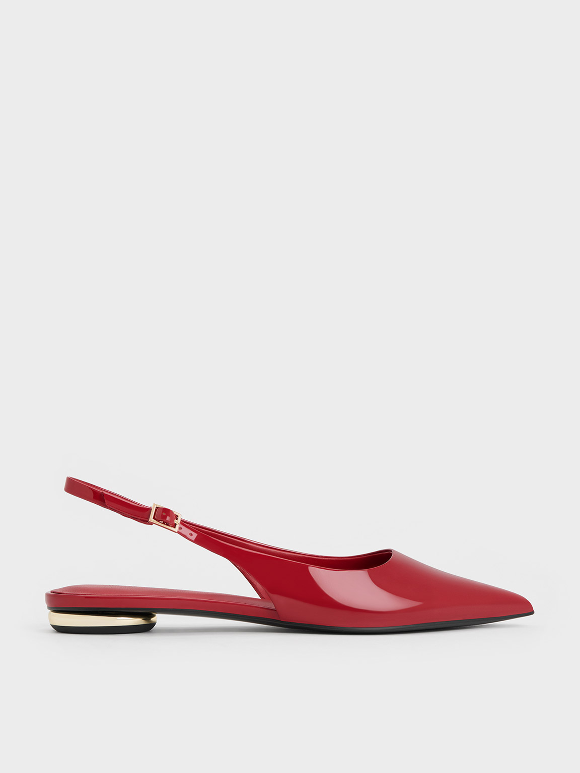 Charles & Keith - Patent Pointed-Toe Slingback Flats