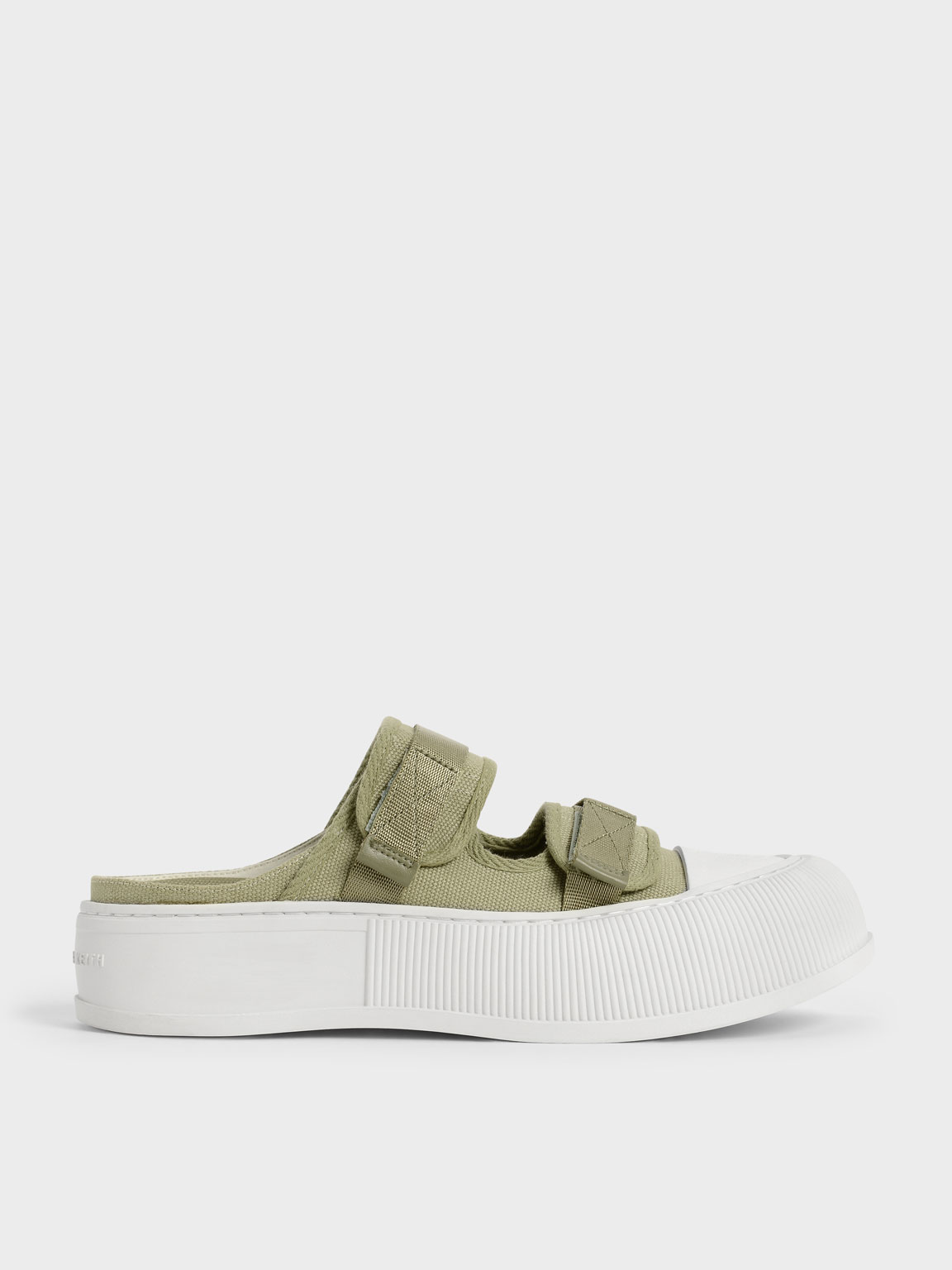 

Canvas Velcro Sneaker Mules, Green