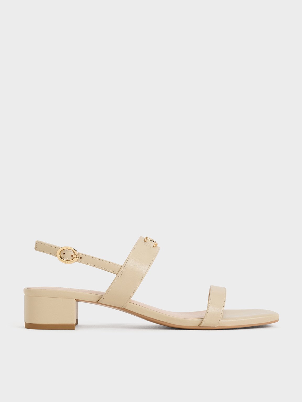 Charles & Keith - Metallic-Accent Slingback Sandals