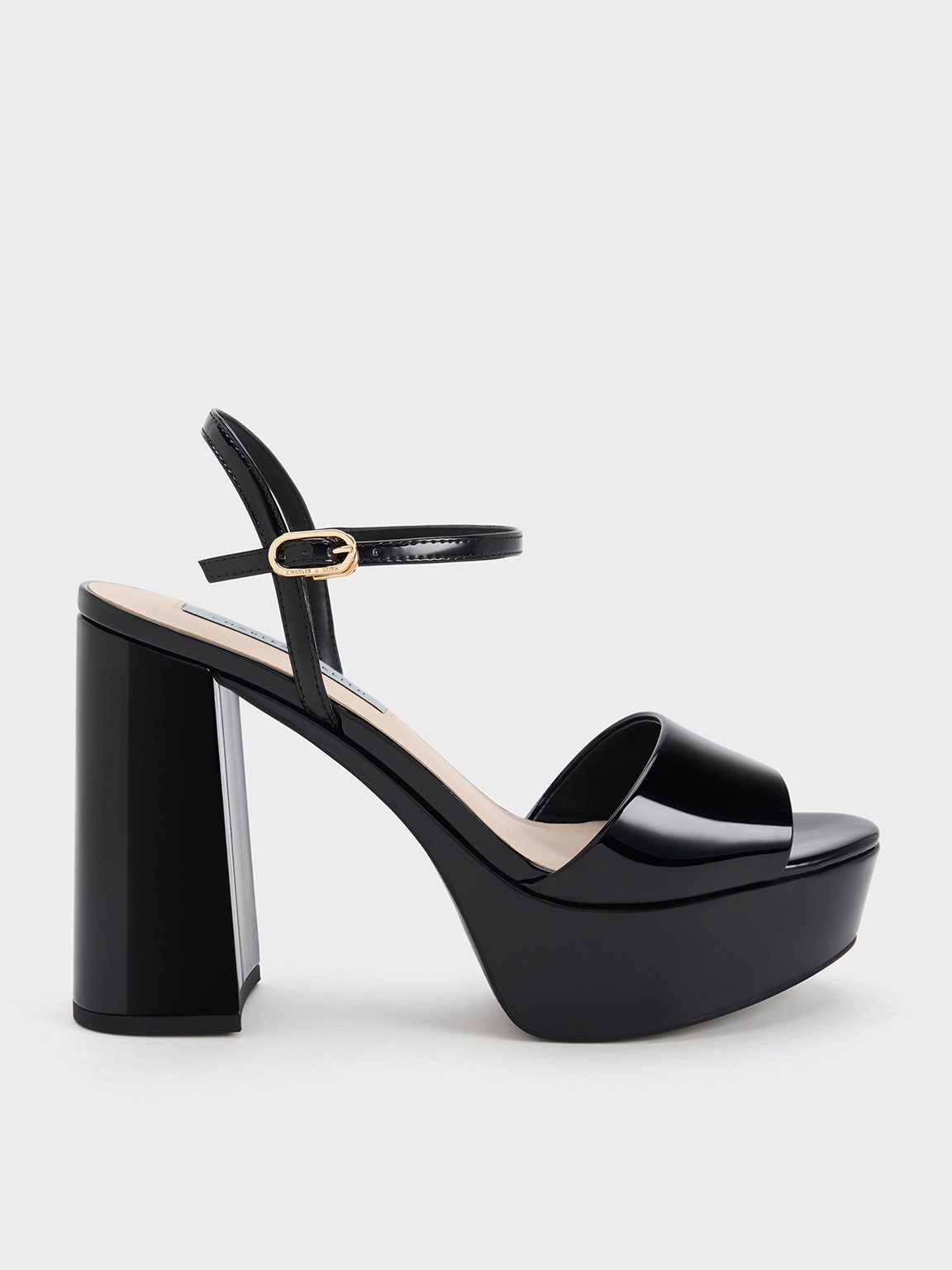 Charles & Keith - Halle Peep-Toe Patent Platform Sandals