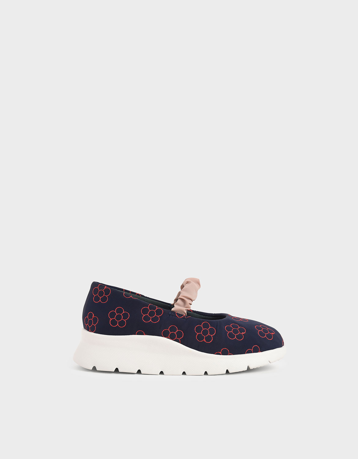 

Girls' Printed Ruched Strap Slip-On Sneakers