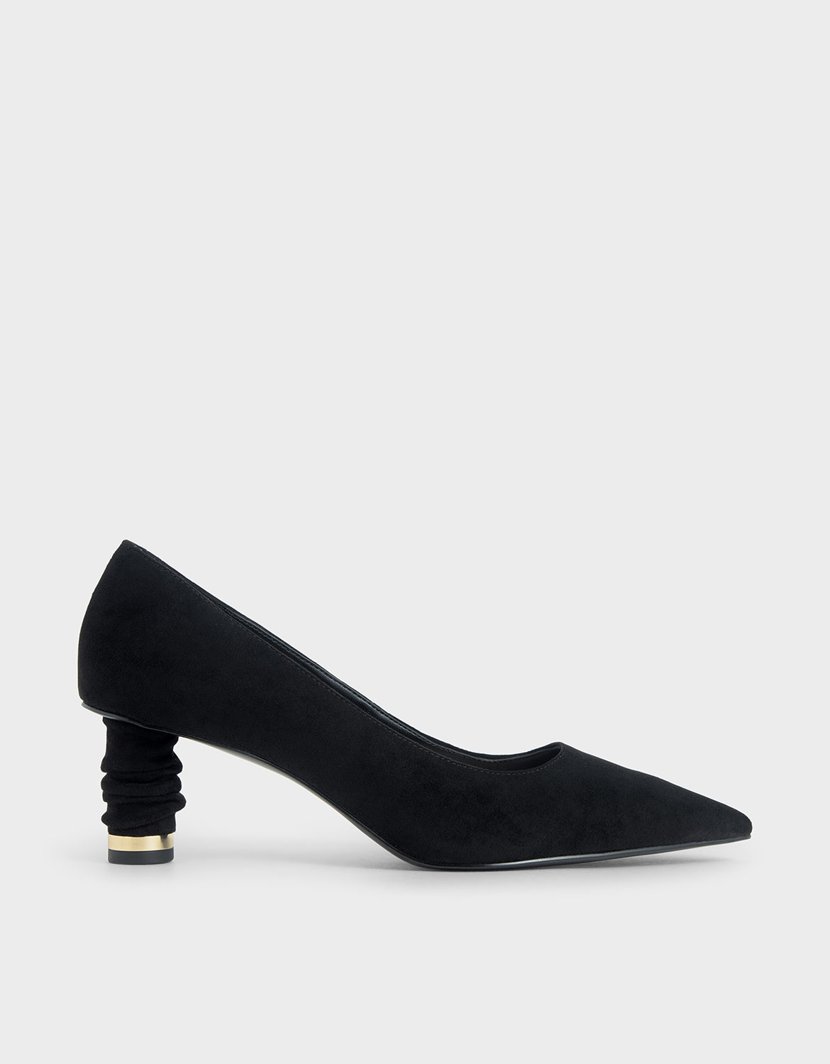 

Cylindrical Heel Pointed Toe Pumps, Black