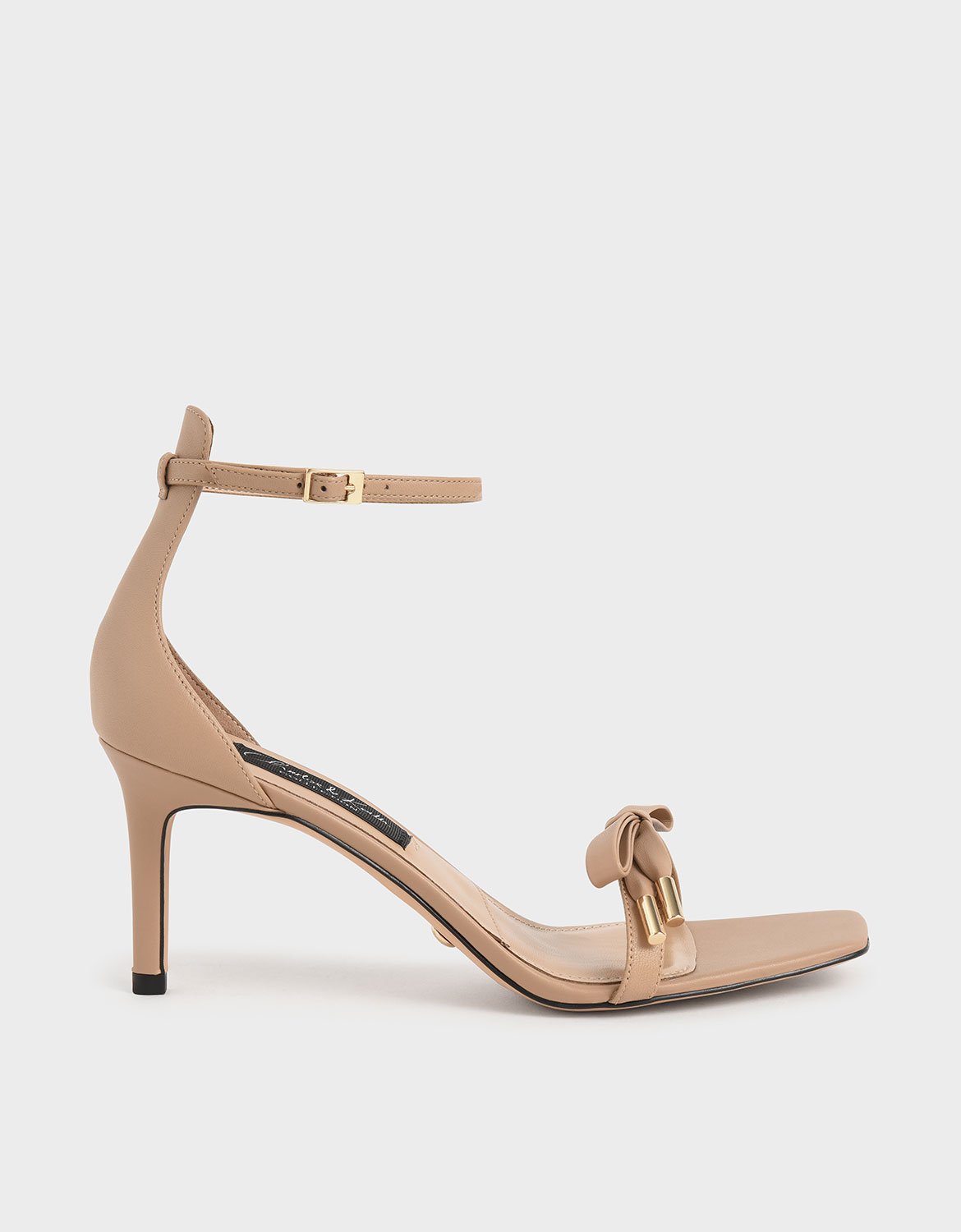 

Leather Bow Sandals, Nude