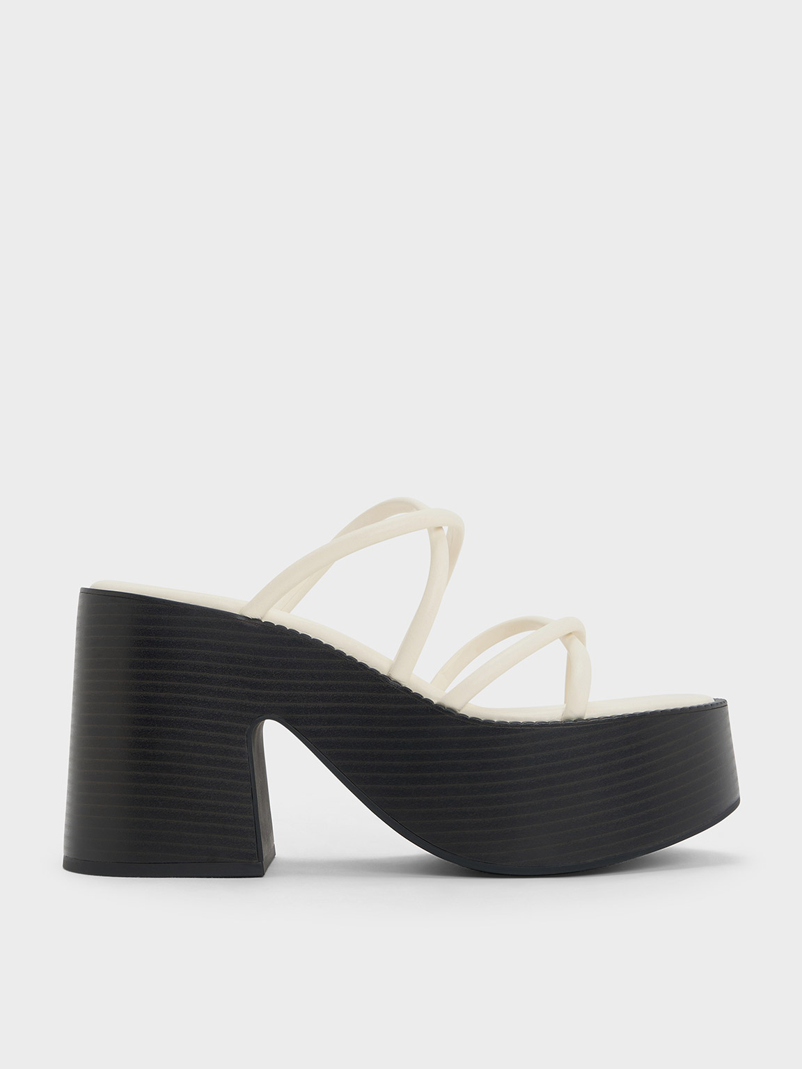 Charles & Keith - Strappy Crossover Platform Mules