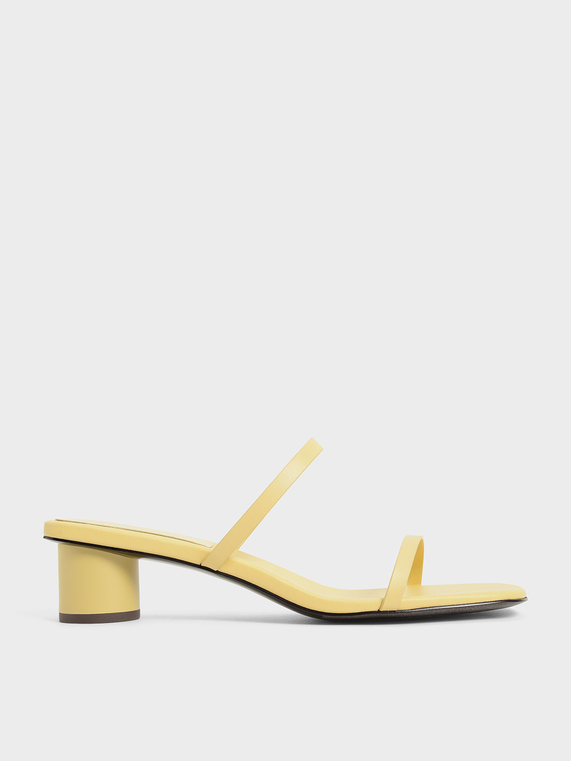 

Double Strap Cylindrical Heel Mules