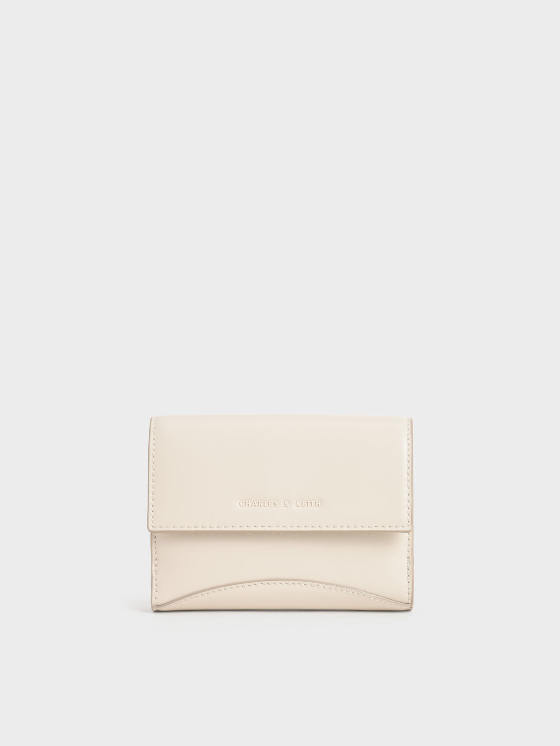 

Snap Button Mini Short Wallet, Cream