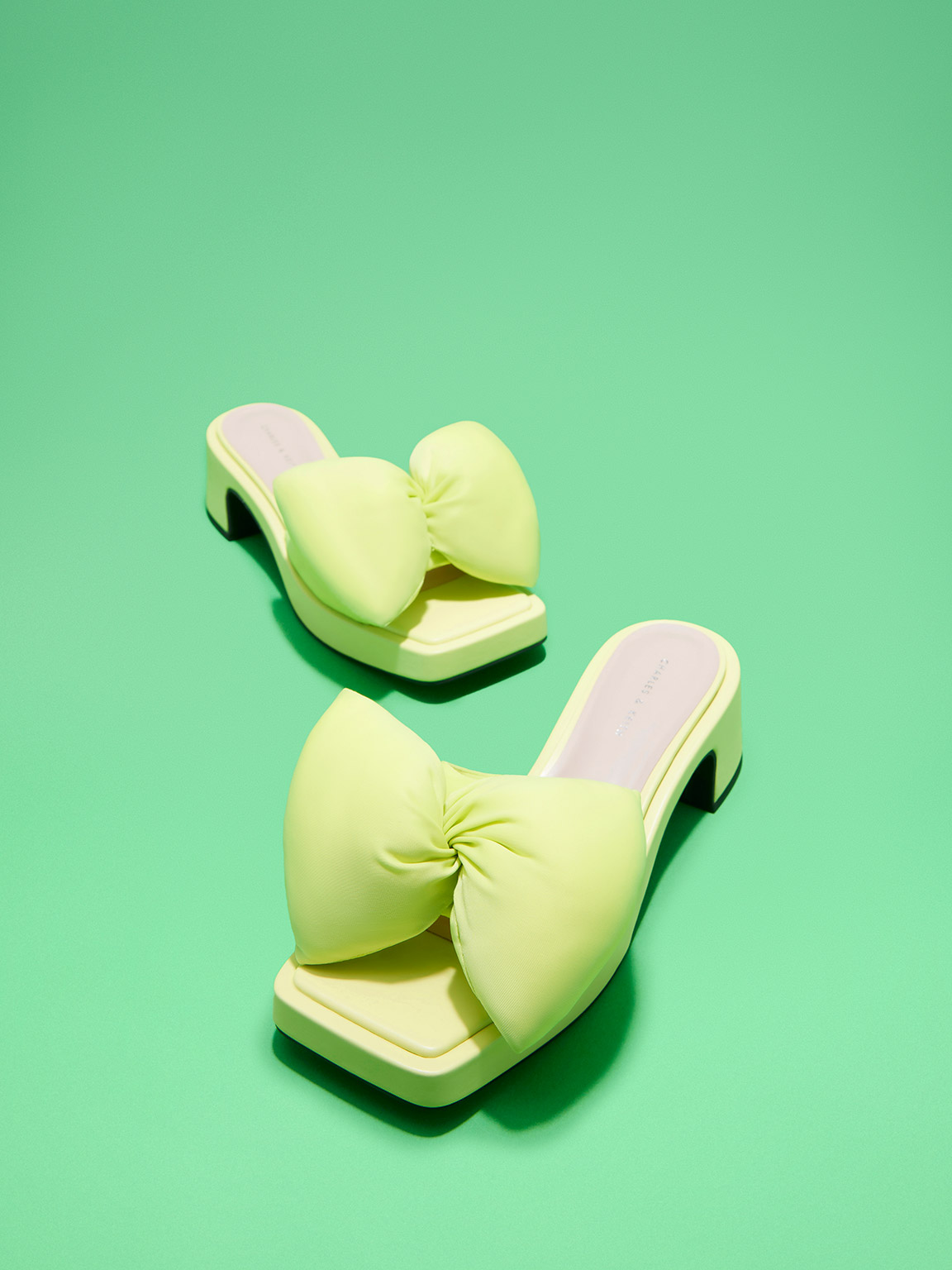 Charles & Keith - Puffy Bow Heeled Mules