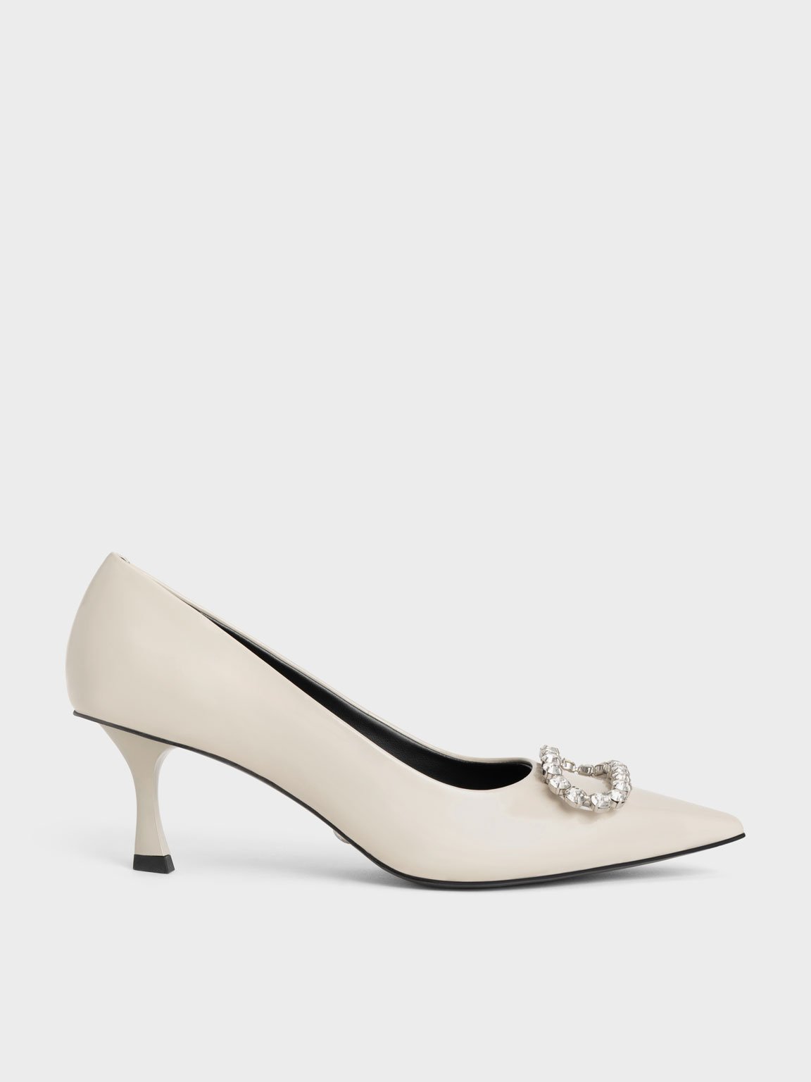 Charles & Keith - Gem-Embellished Patent Leather Pumps