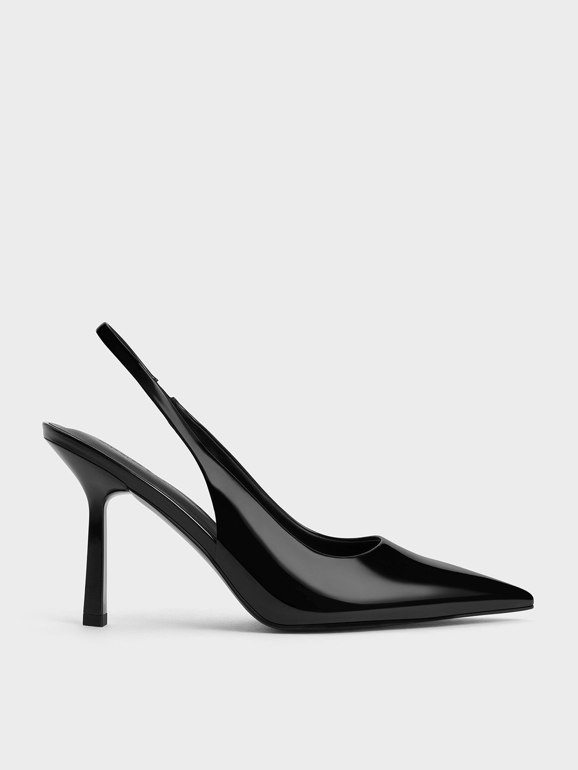 Charles & Keith - Patent Pointed-Toe Slingback Pumps