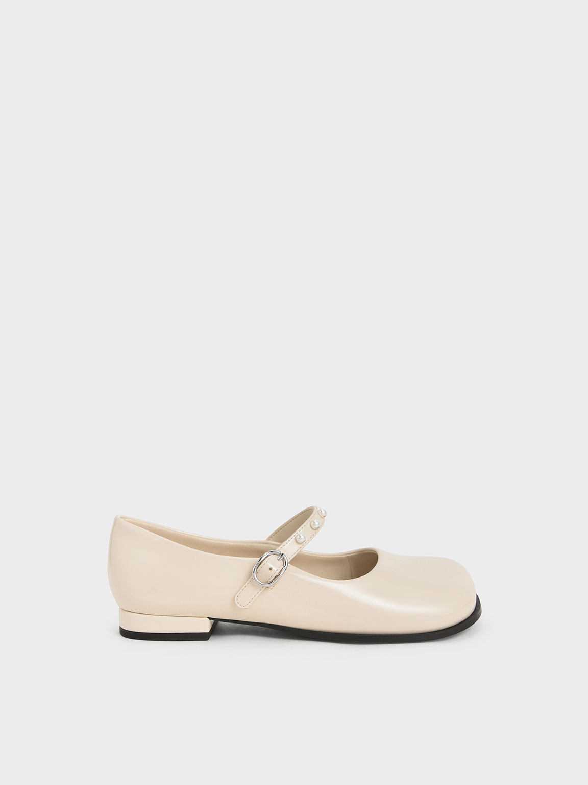 

Girls' Patent Pearl-Embellished Mary Janes