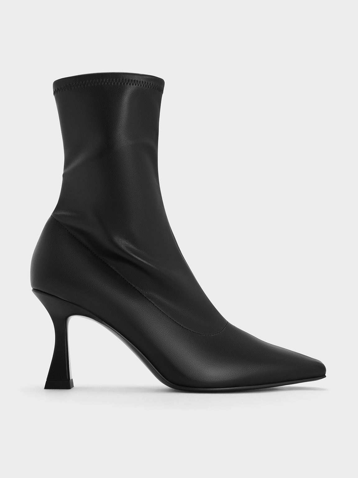 Charles & Keith - Elongated Square-Toe Ankle Boots