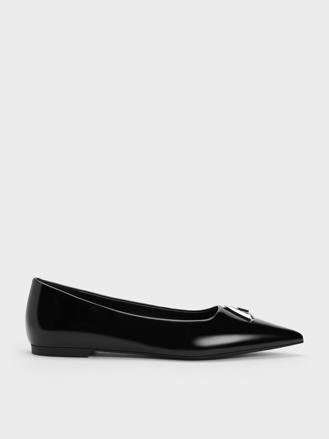 Charles & Keith - Trice Metallic Accent Pointed-Toe Flats