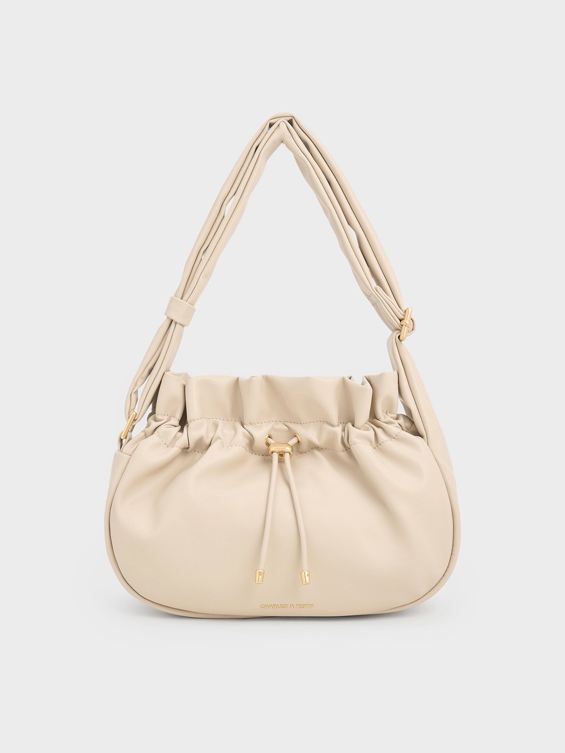 Charles & Keith - Mini Maisy Ruched Drawstring Hobo Bag