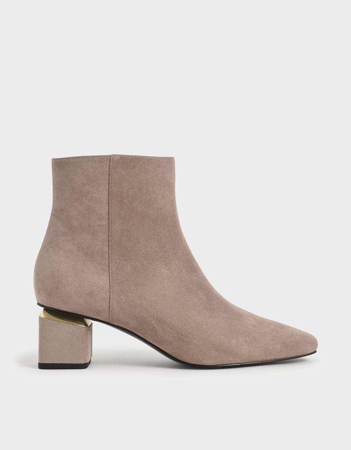 

Textured Block Heel Ankle Boots, Taupe