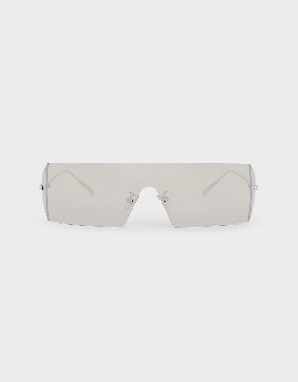 

Rectangular Shield Sunglasses, Silver