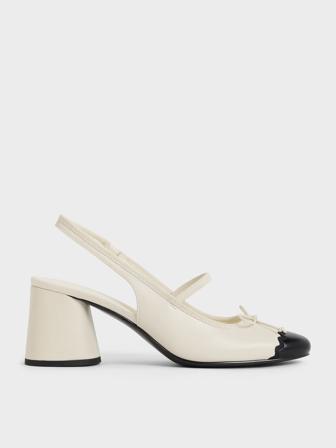 Charles & Keith - Two-Tone Bow Slingback Pumps