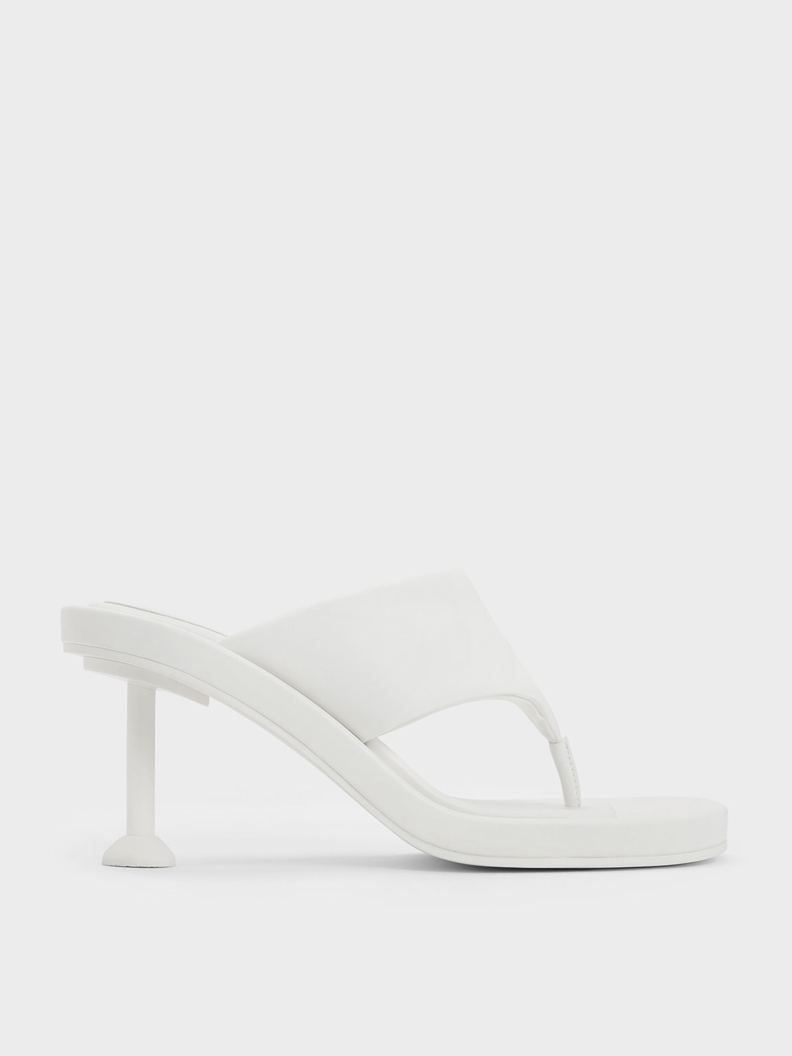 Charles & Keith Noemi Spool Heel Sandals In White