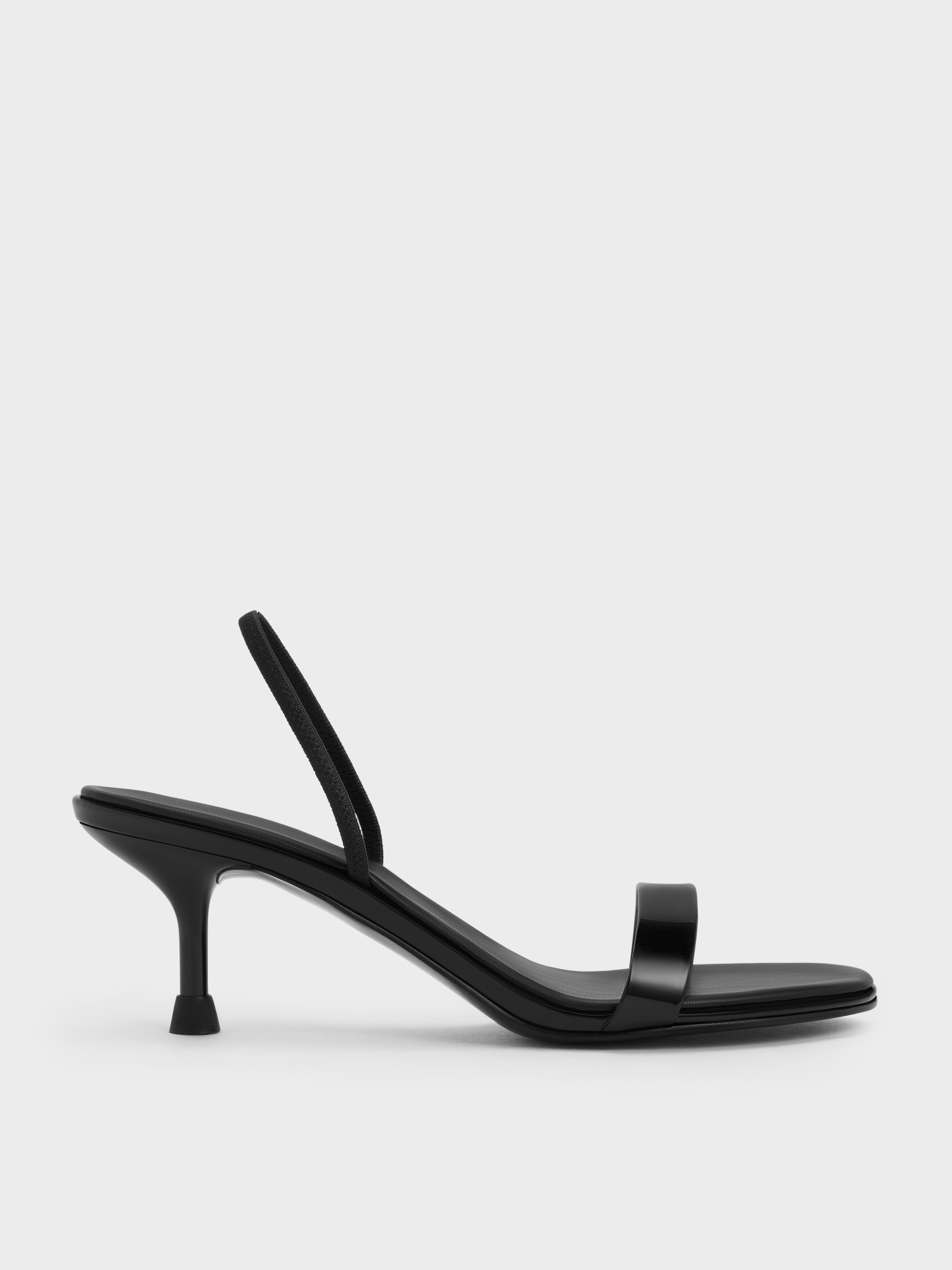 Charles & Keith - Patent Strap Kitten-Heel Slingback Pumps