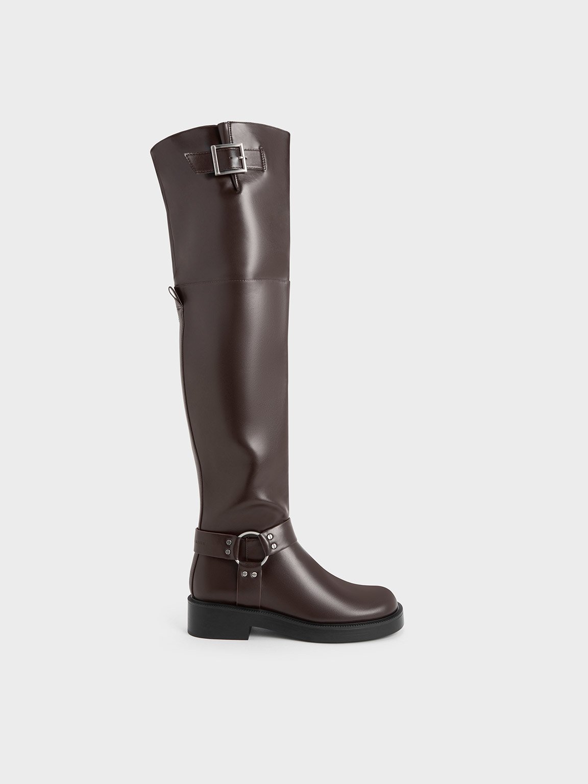 Charles & Keith - Davina Buckled Thigh-High Boots