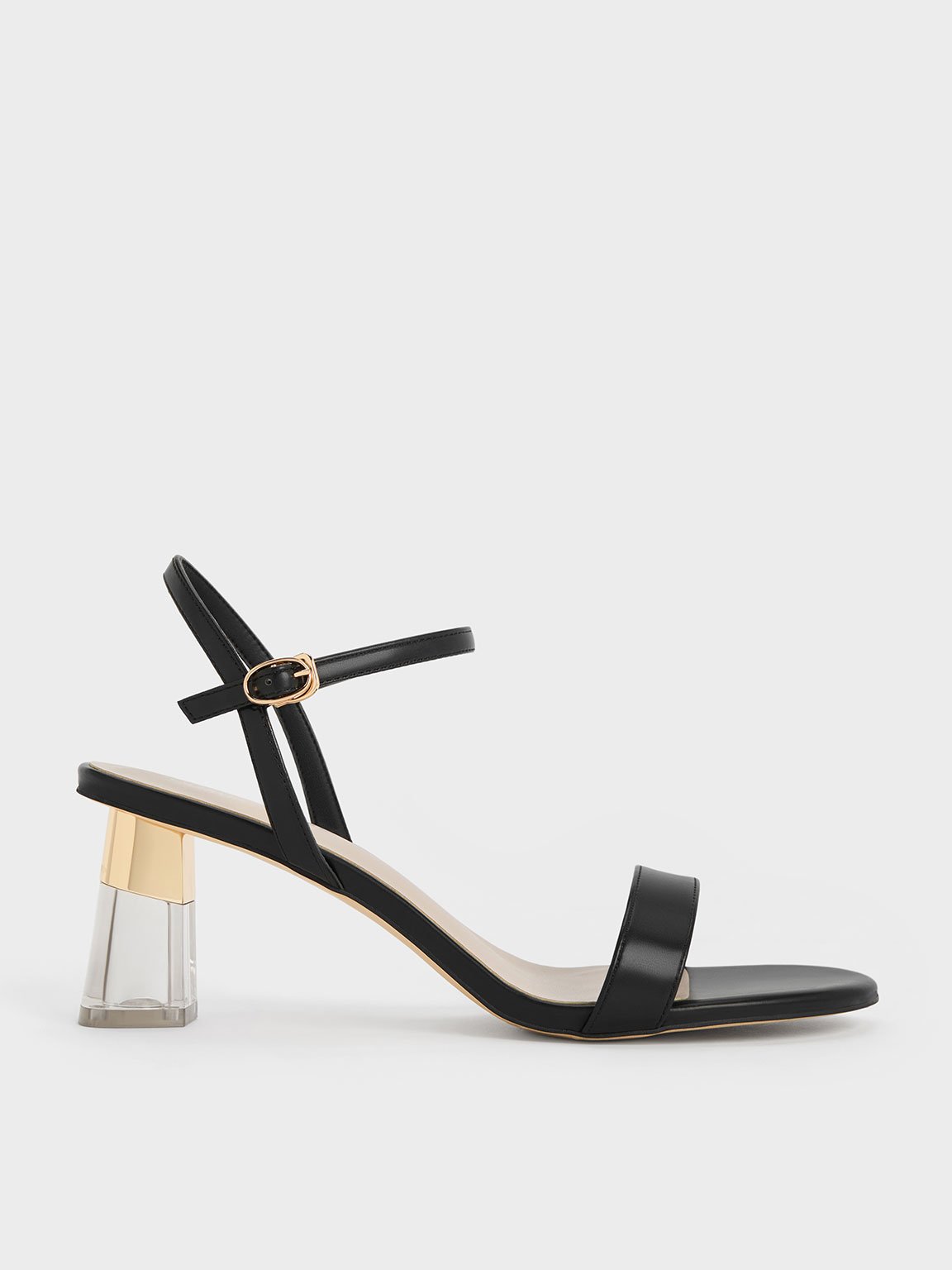 Charles & Keith - Oleana Clear Trapeze Heel Sandals