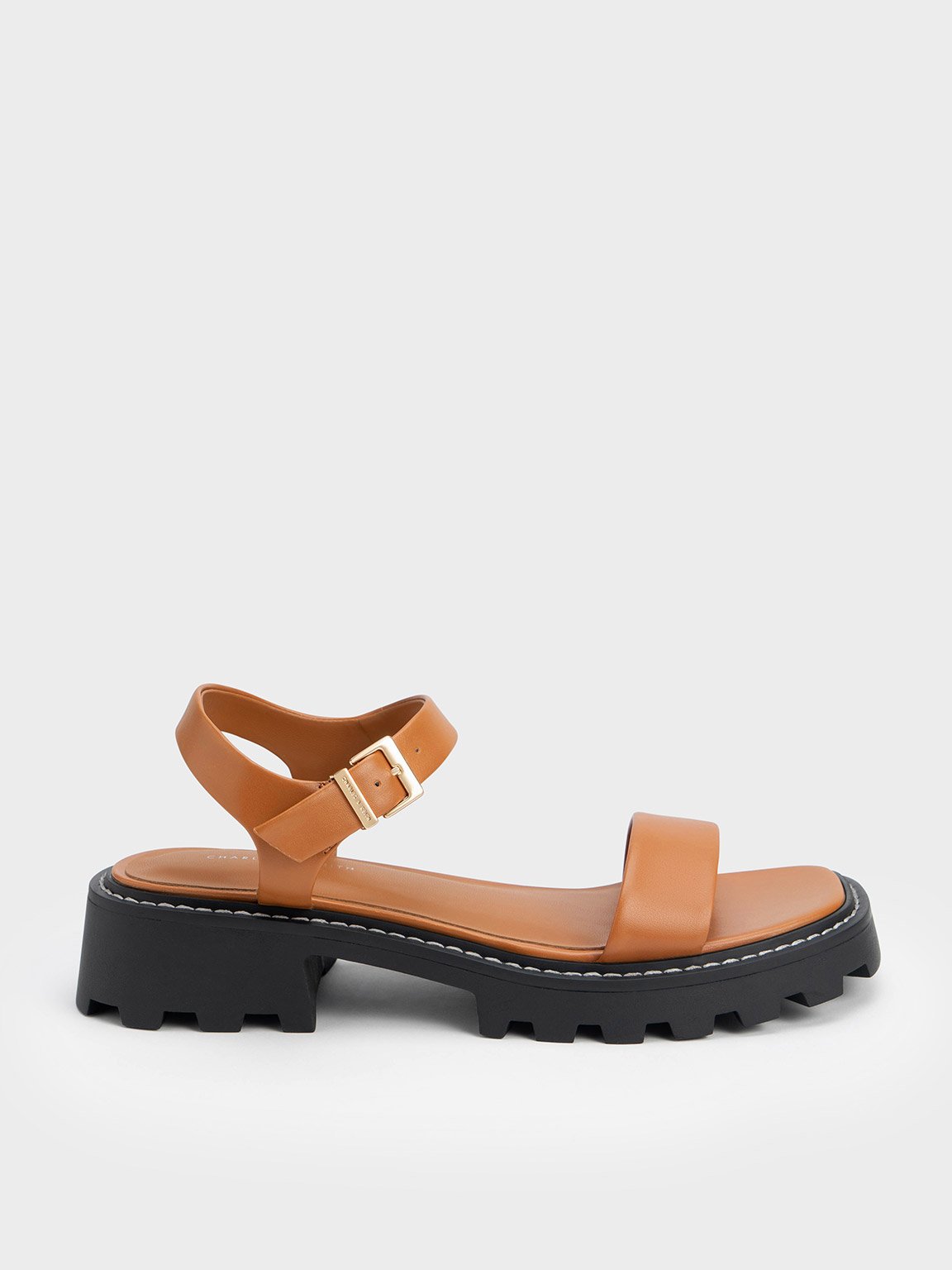 Charles & Keith - Stitch-Trim Buckled Sandals