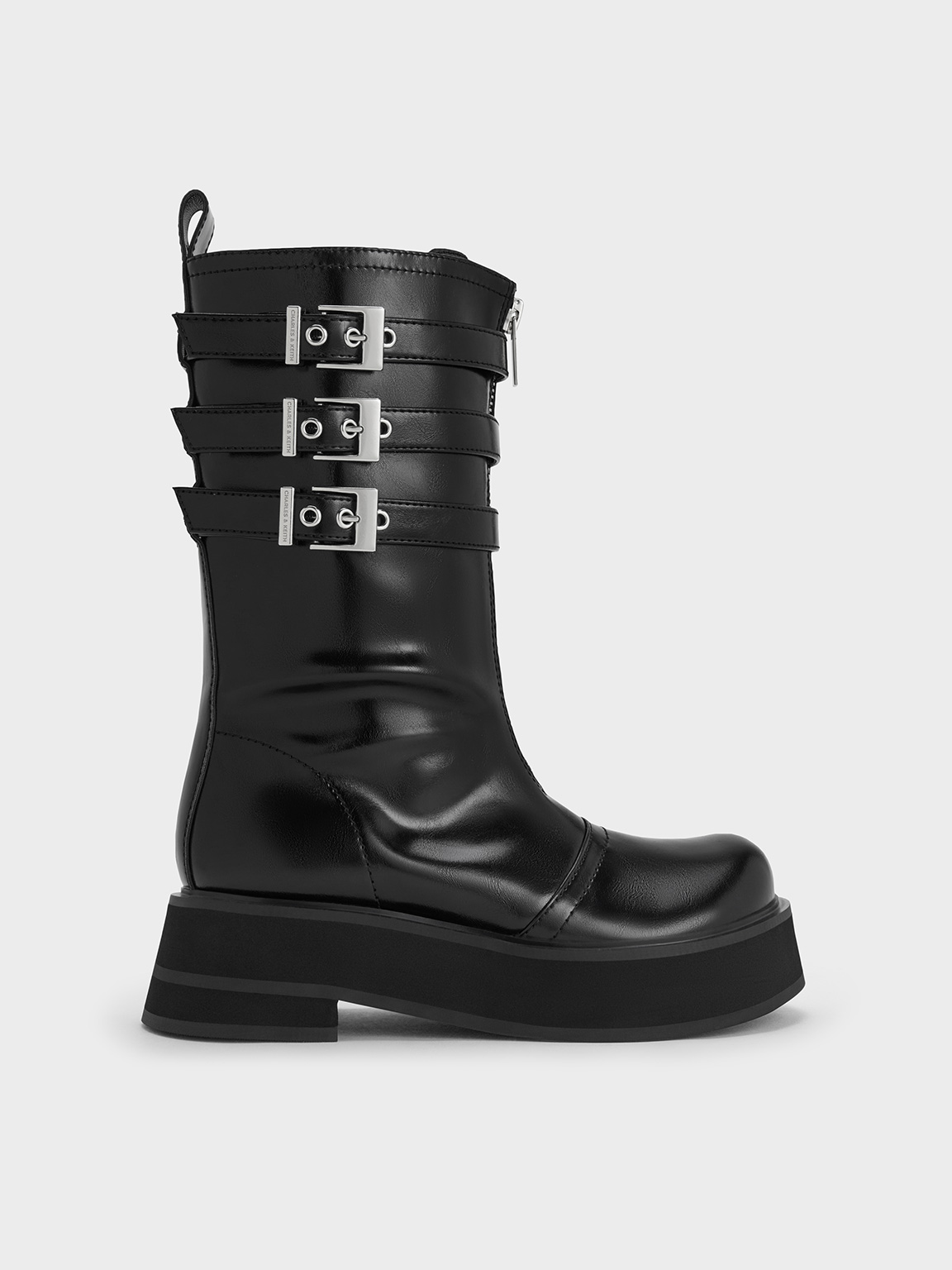 Charles & Keith - Nikki Triple-Buckle Calf Boots