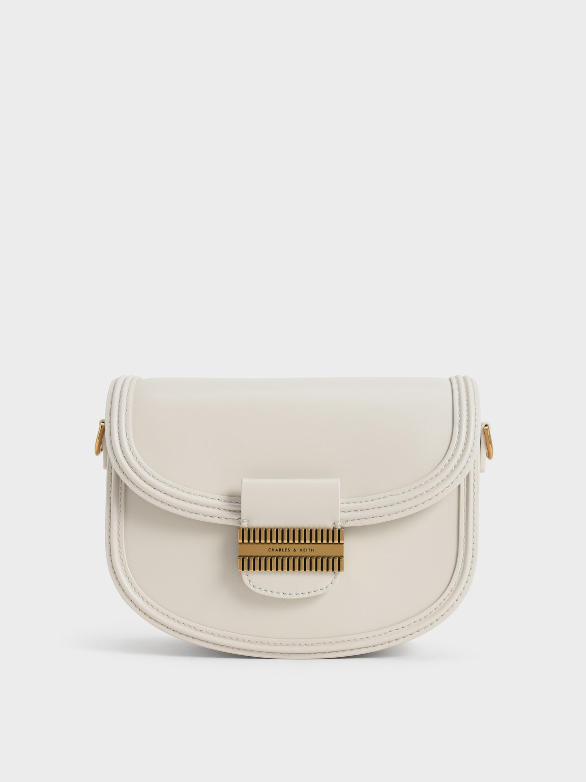 

Embellished Saddle Bag, Cream