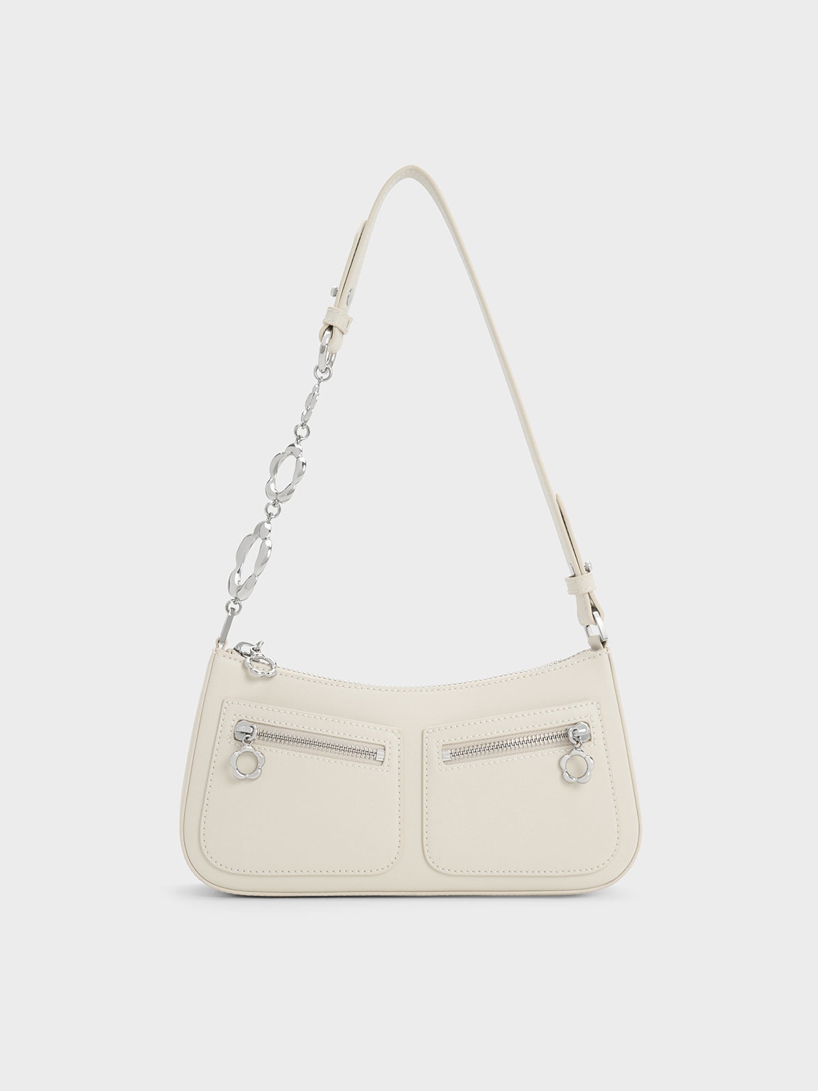 Charles & Keith - Flower-Embellished Shoulder Bag