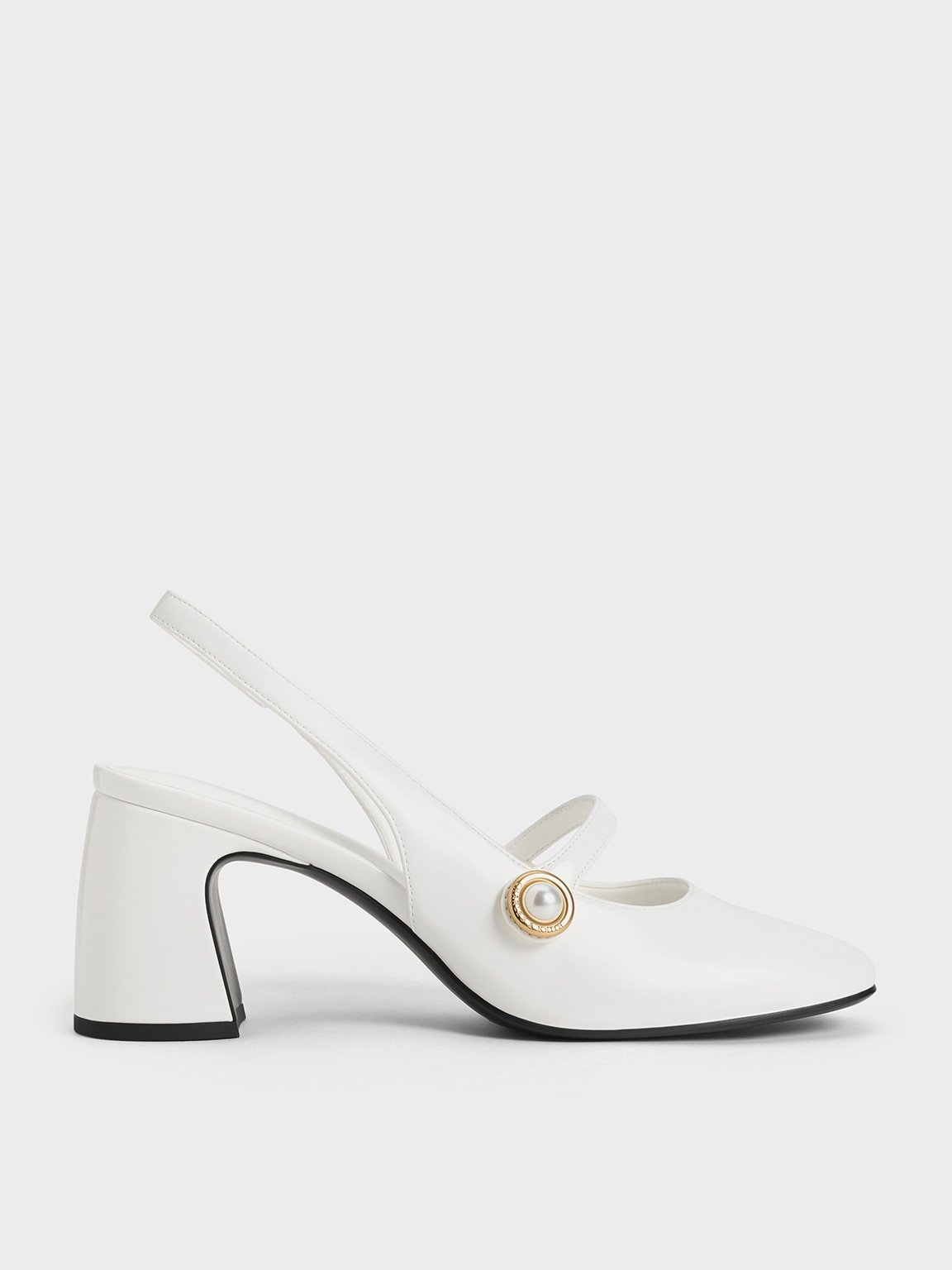 Charles & Keith - Pearl-Accent Mary Jane Pumps