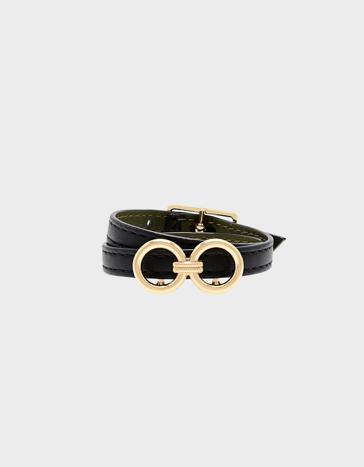 

Double Wrap Around Belt Bracelet, Black