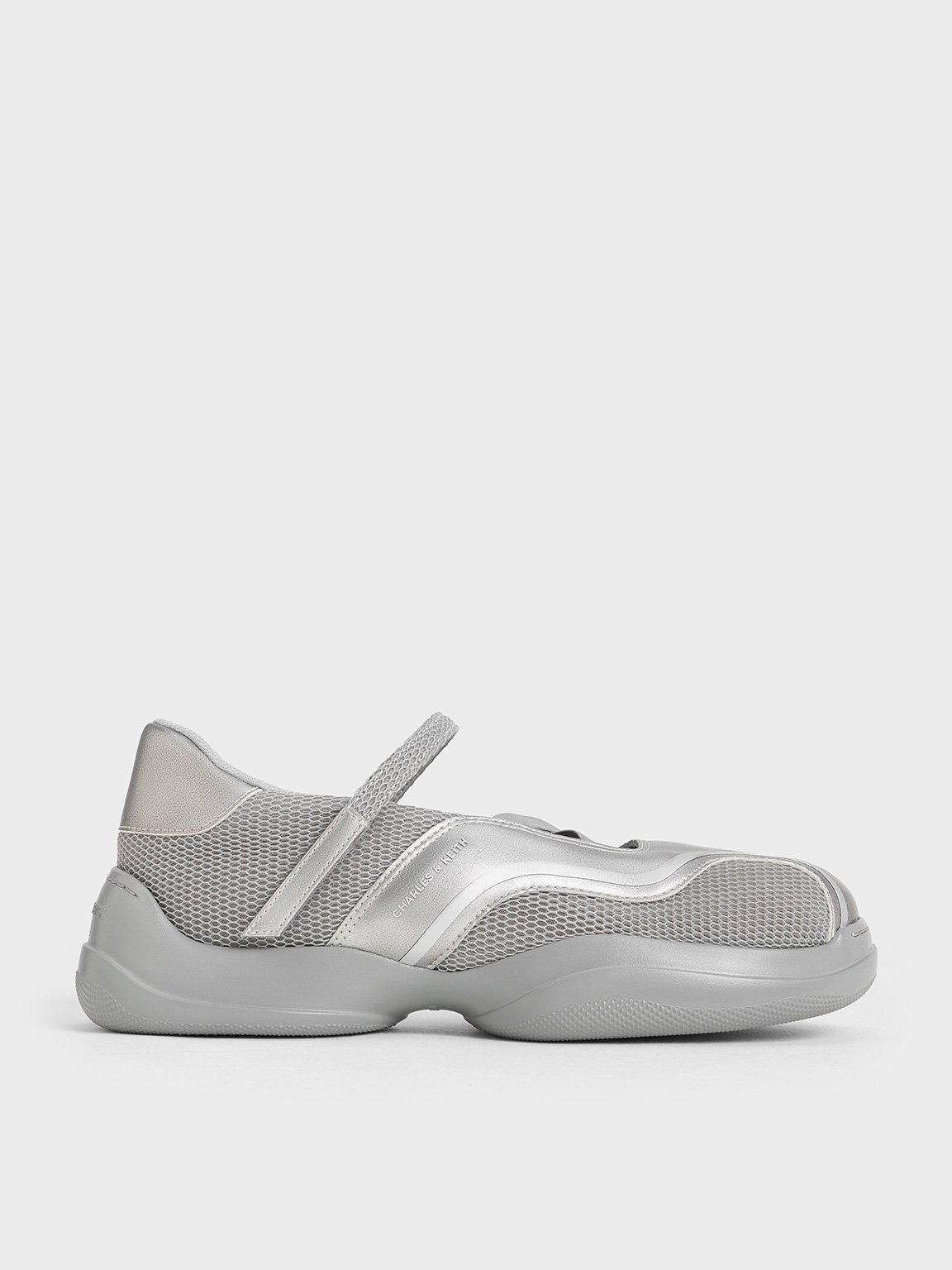 Charles & Keith - Casey Metallic Mesh Mary Jane Sneakers