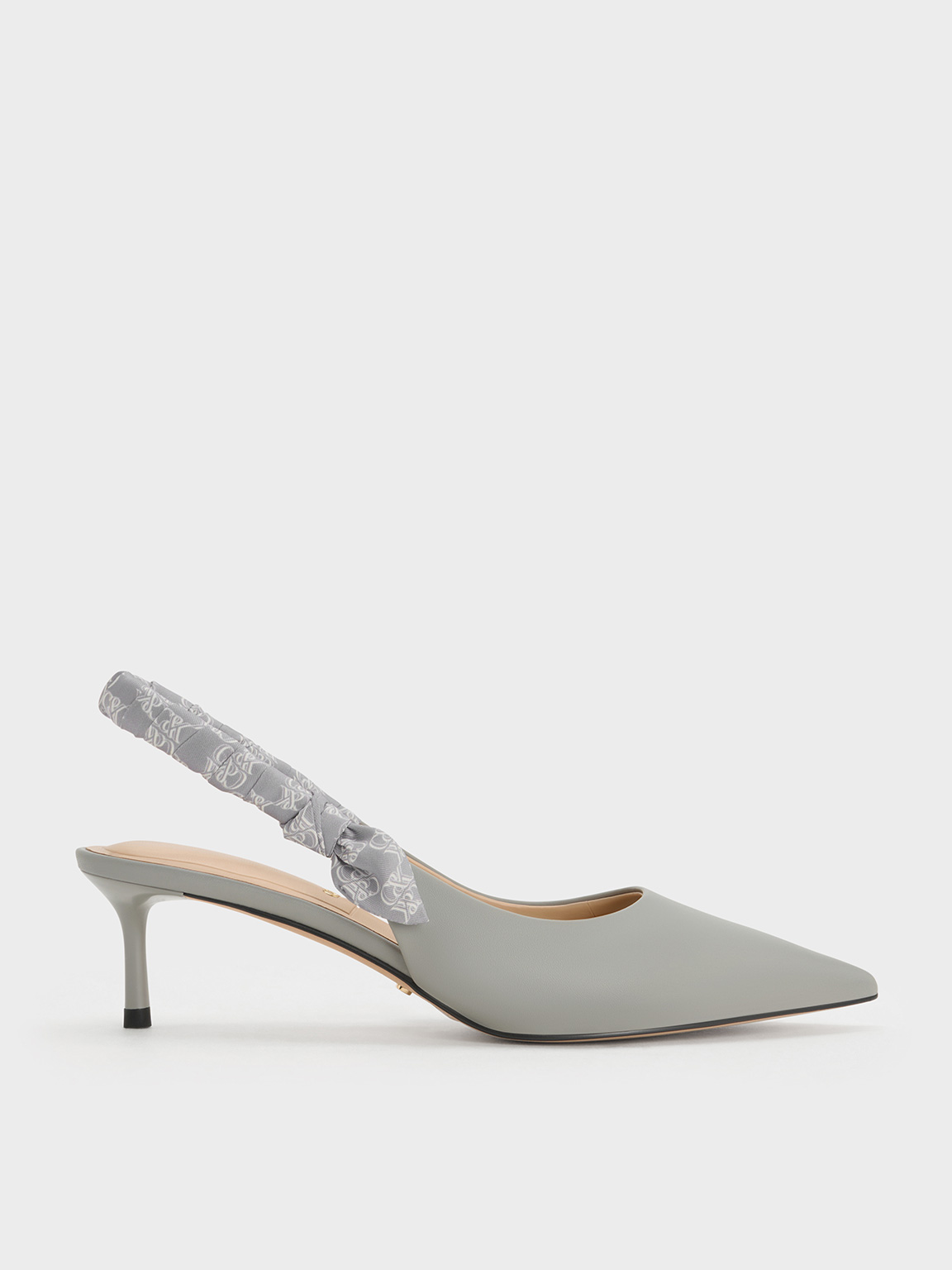 Charles & Keith - Tully Leather Ruched-Strap Slingback Pumps