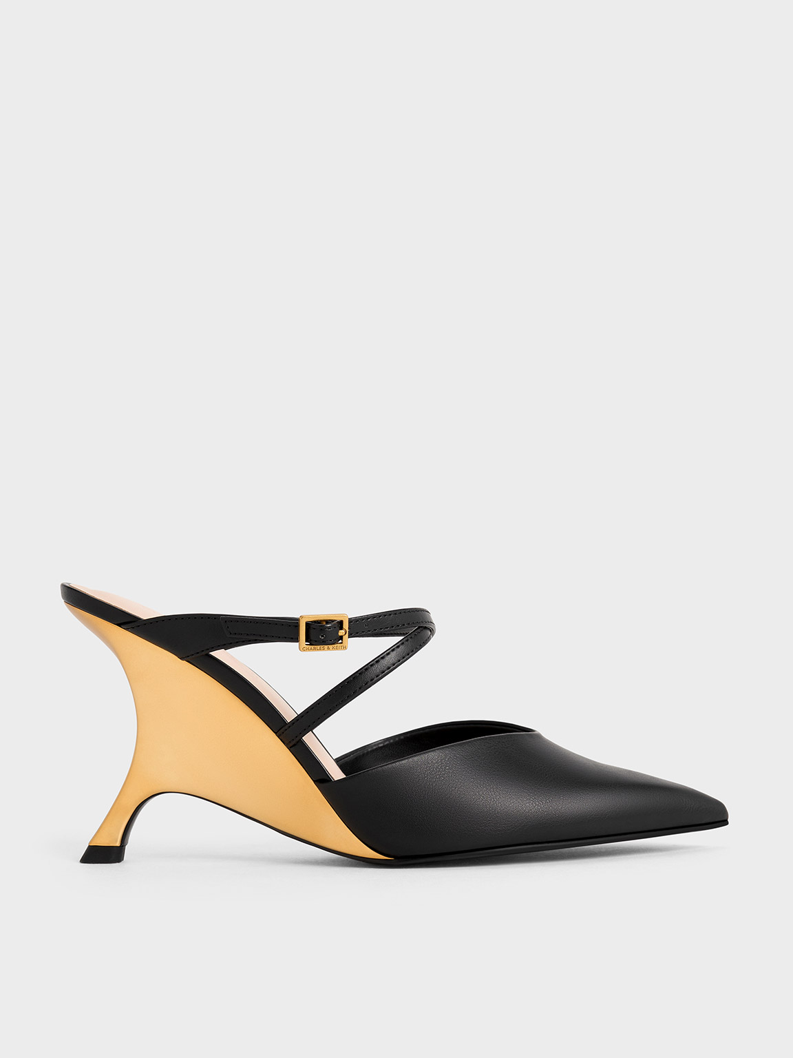 Charles & Keith - Crossover-Strap Sculptural-Heel Wedges