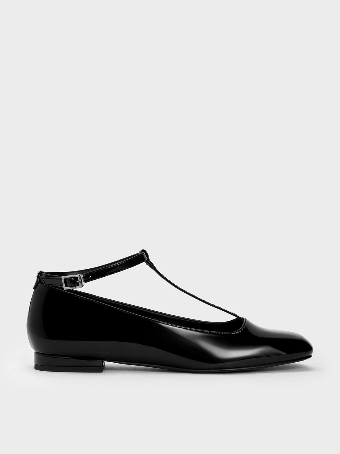 Charles & Keith - Patent T-Bar Ankle-Strap Ballet Flats