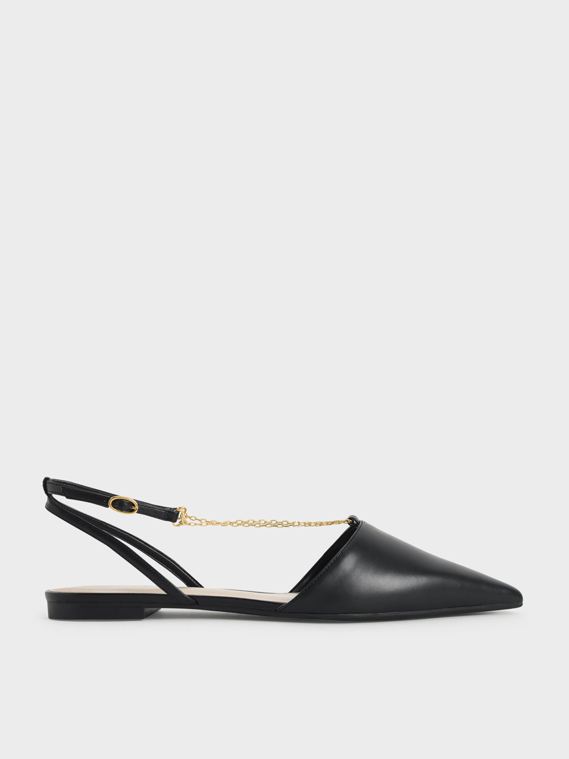 

Chain Strap Slingback Ballerinas