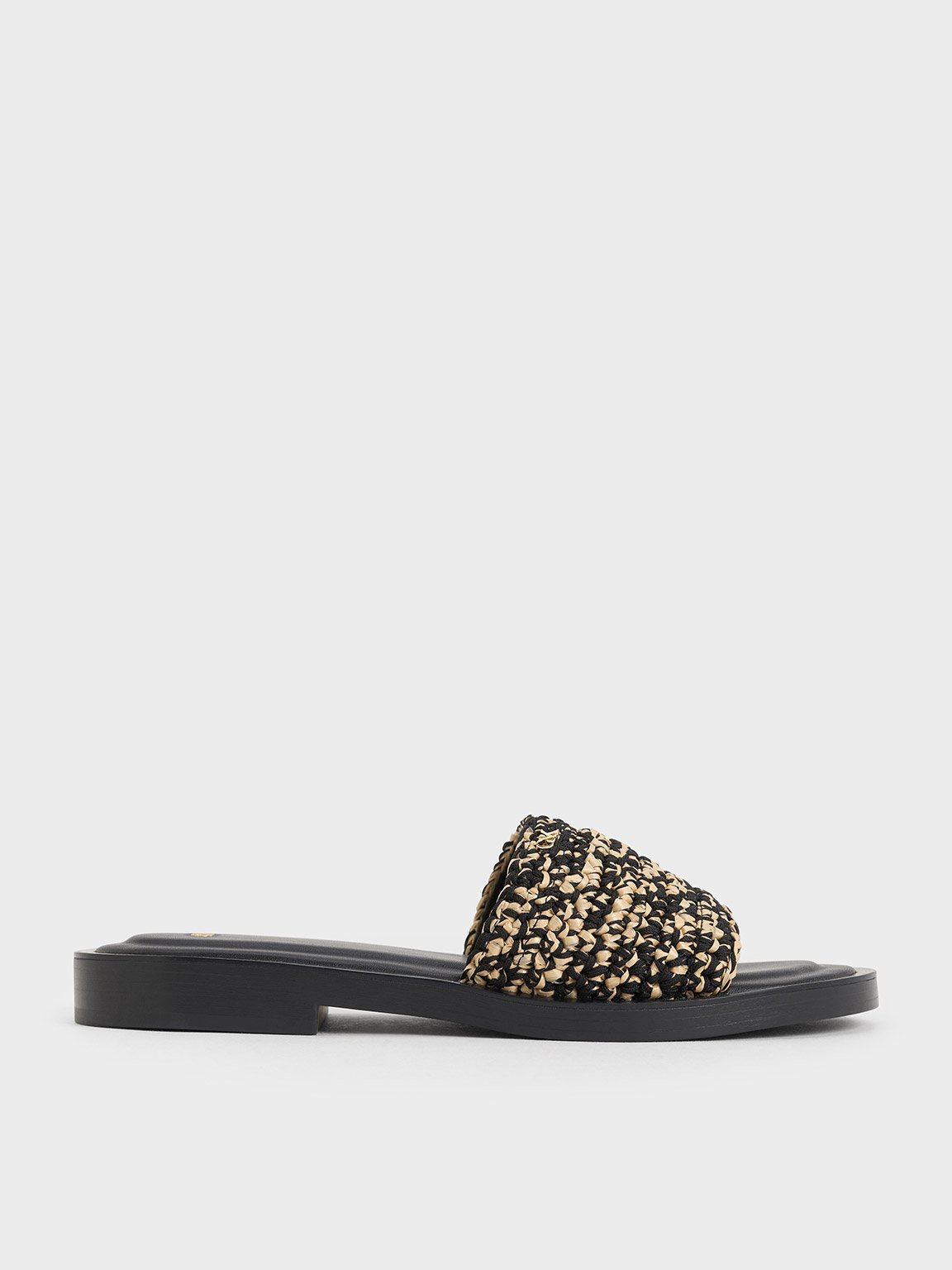 Charles & Keith - Woven Two-Tone Slide Sandals