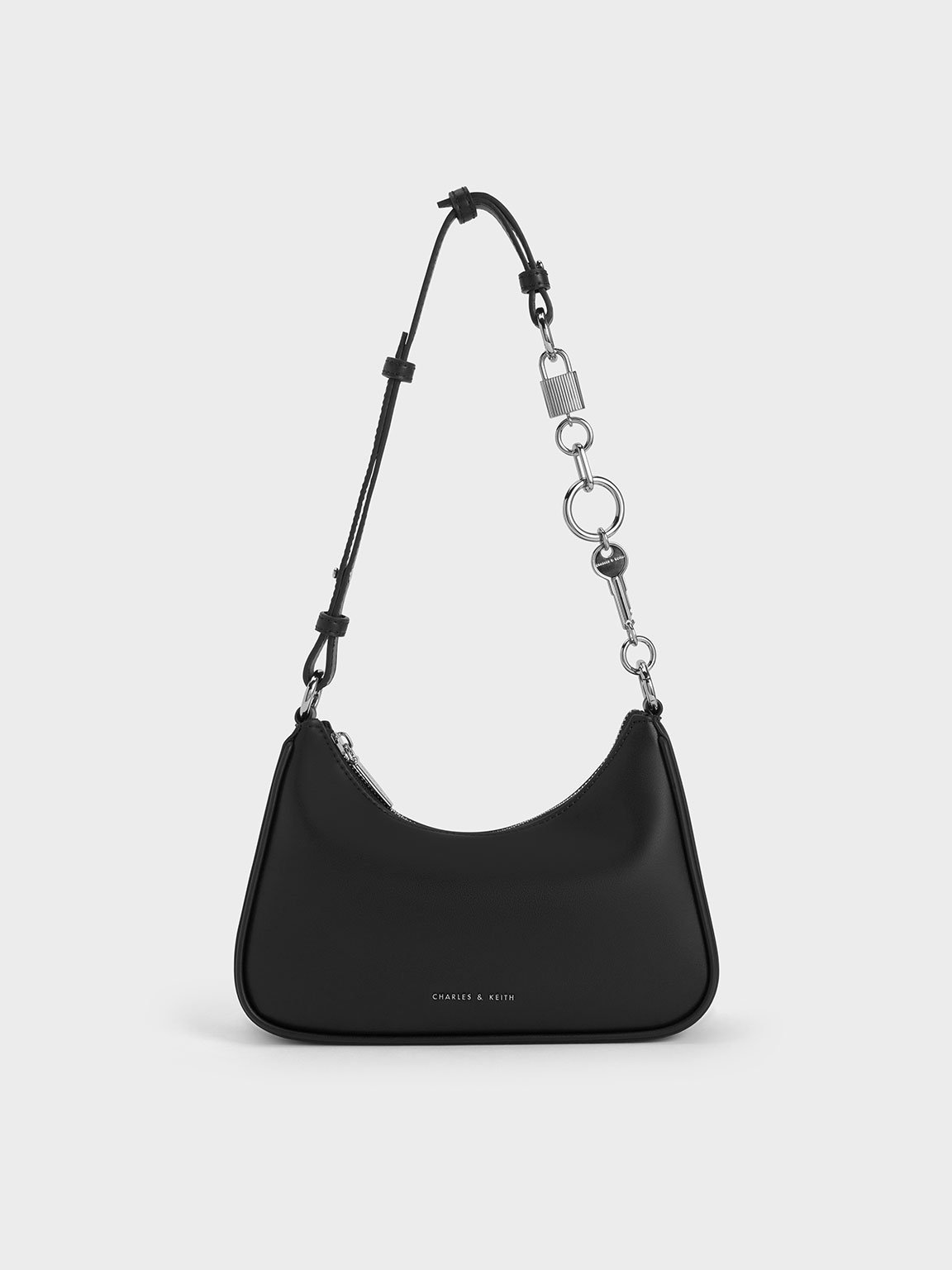 Charles & Keith - Lane Lock & Key Chain Handle Trapeze Bag