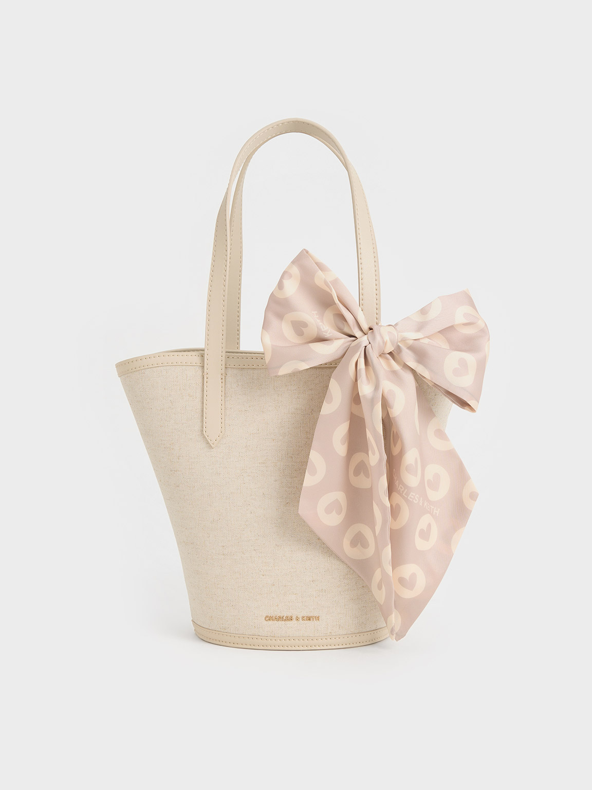 Charles & Keith - Sianna Linen Scarf-Print Tote Bag