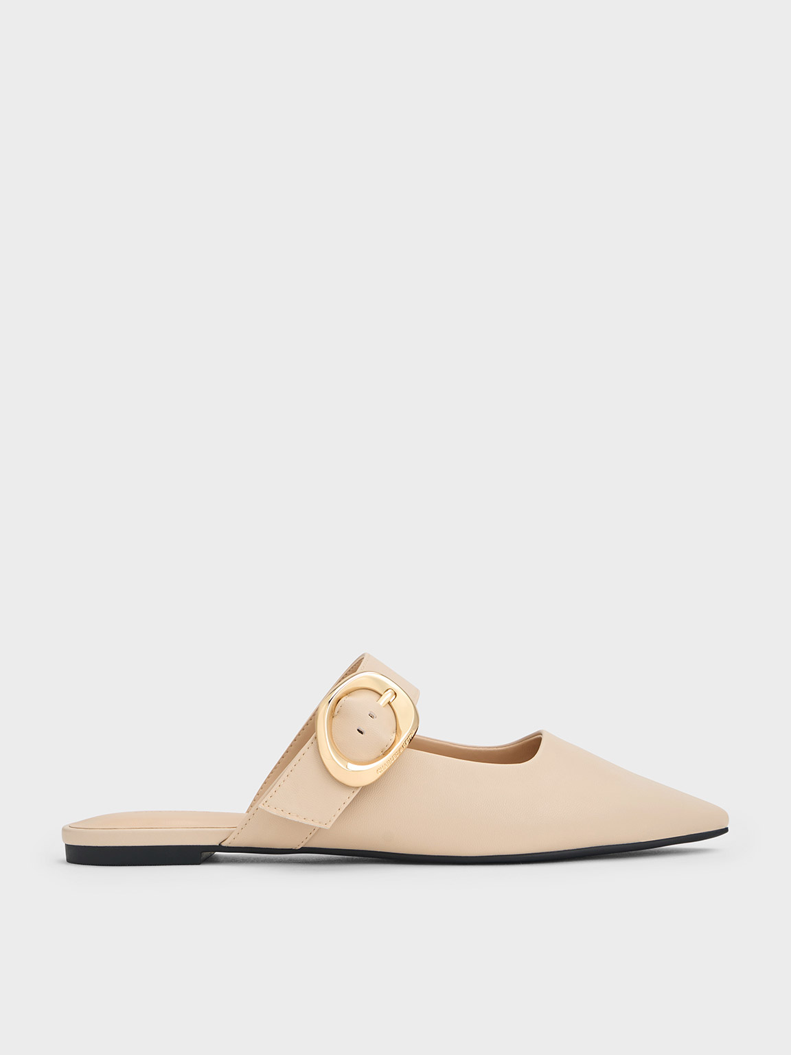 Charles & Keith - Buckle-Strap Flat Mules