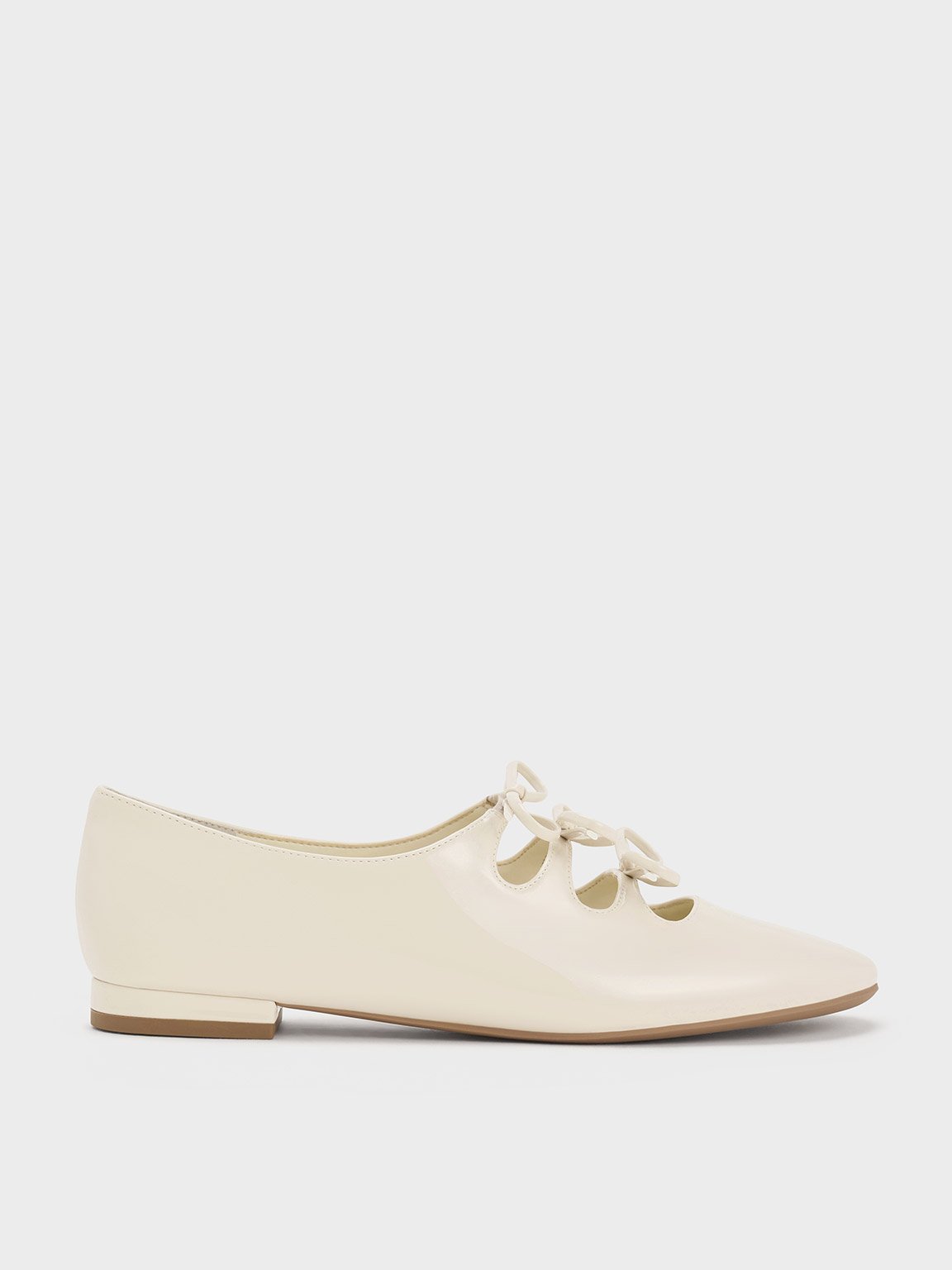 Charles & Keith - Dorri Patent Triple-Bow Ballet Flats