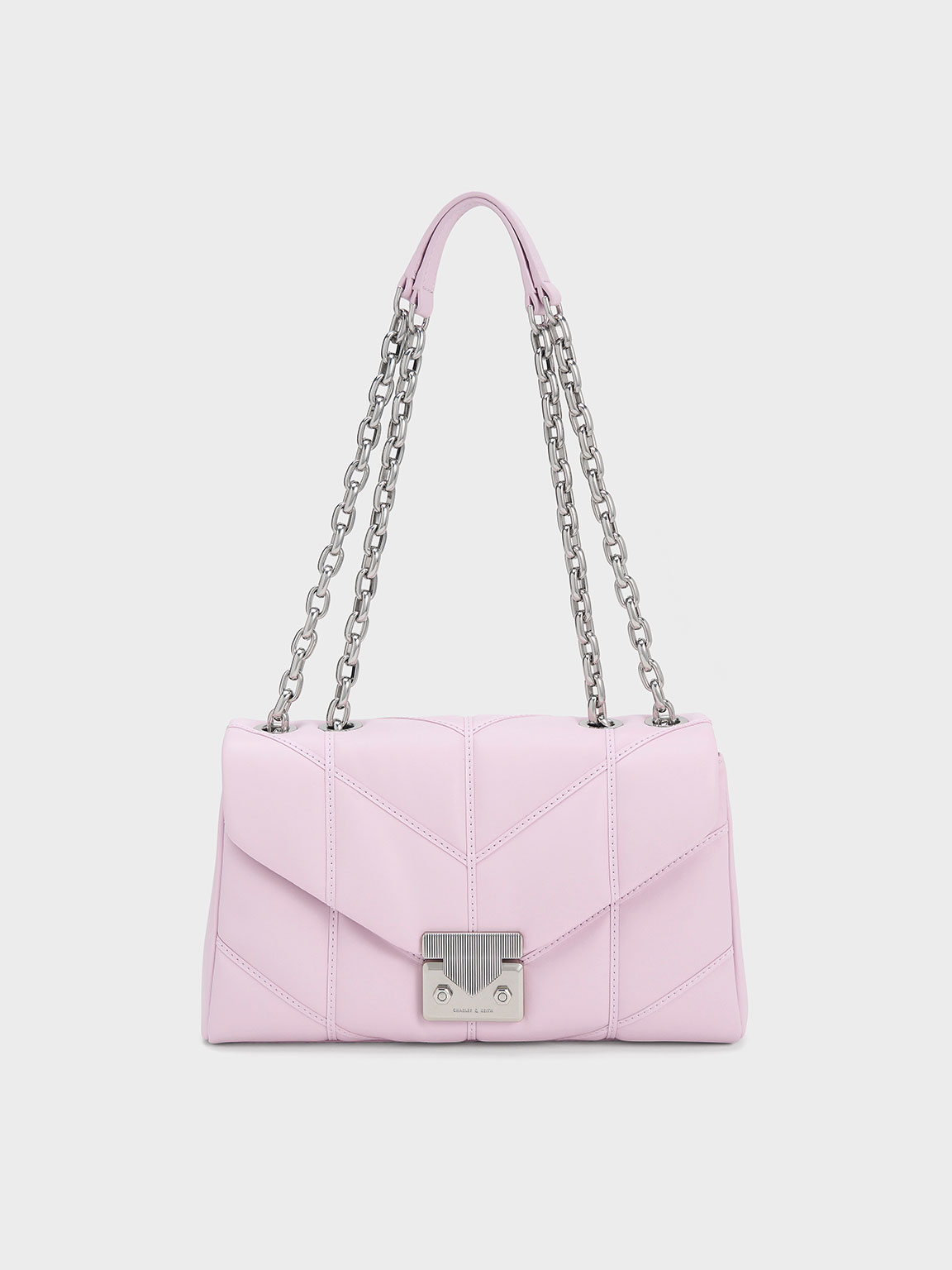 Charles & Keith - Eudora Chevron Trapeze Bag