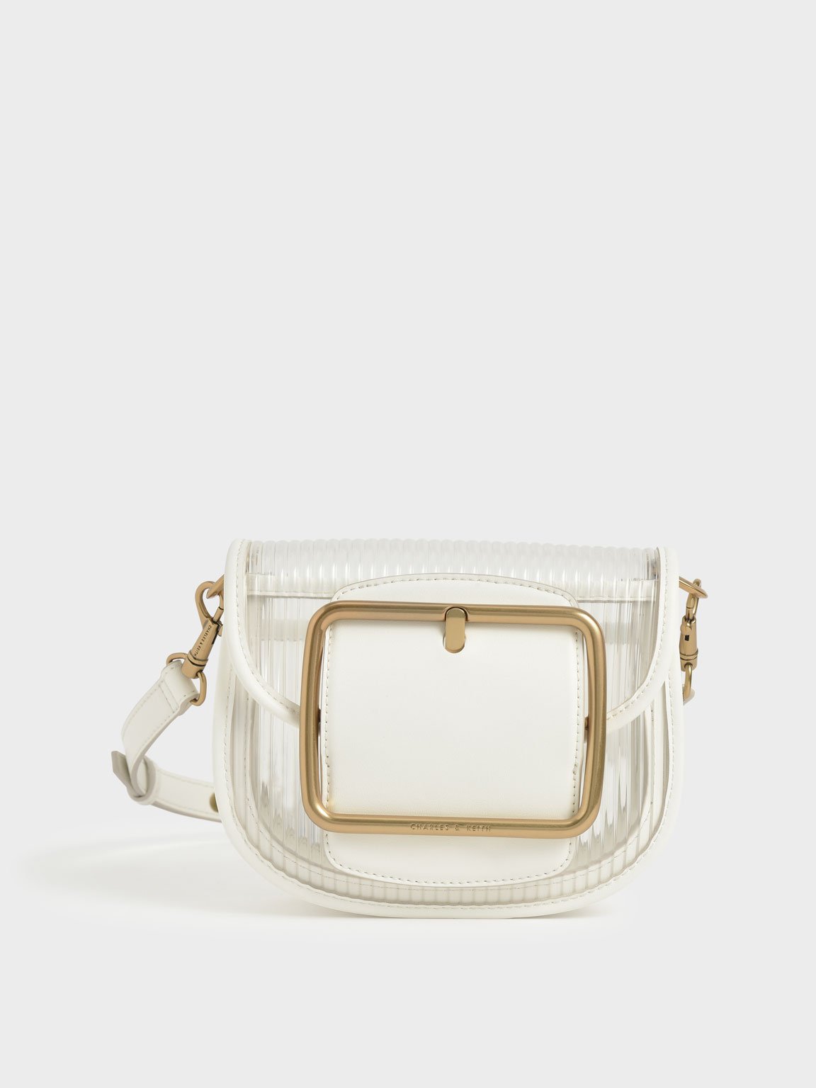 

Acrylic Chain Handle Crossbody Bag, White