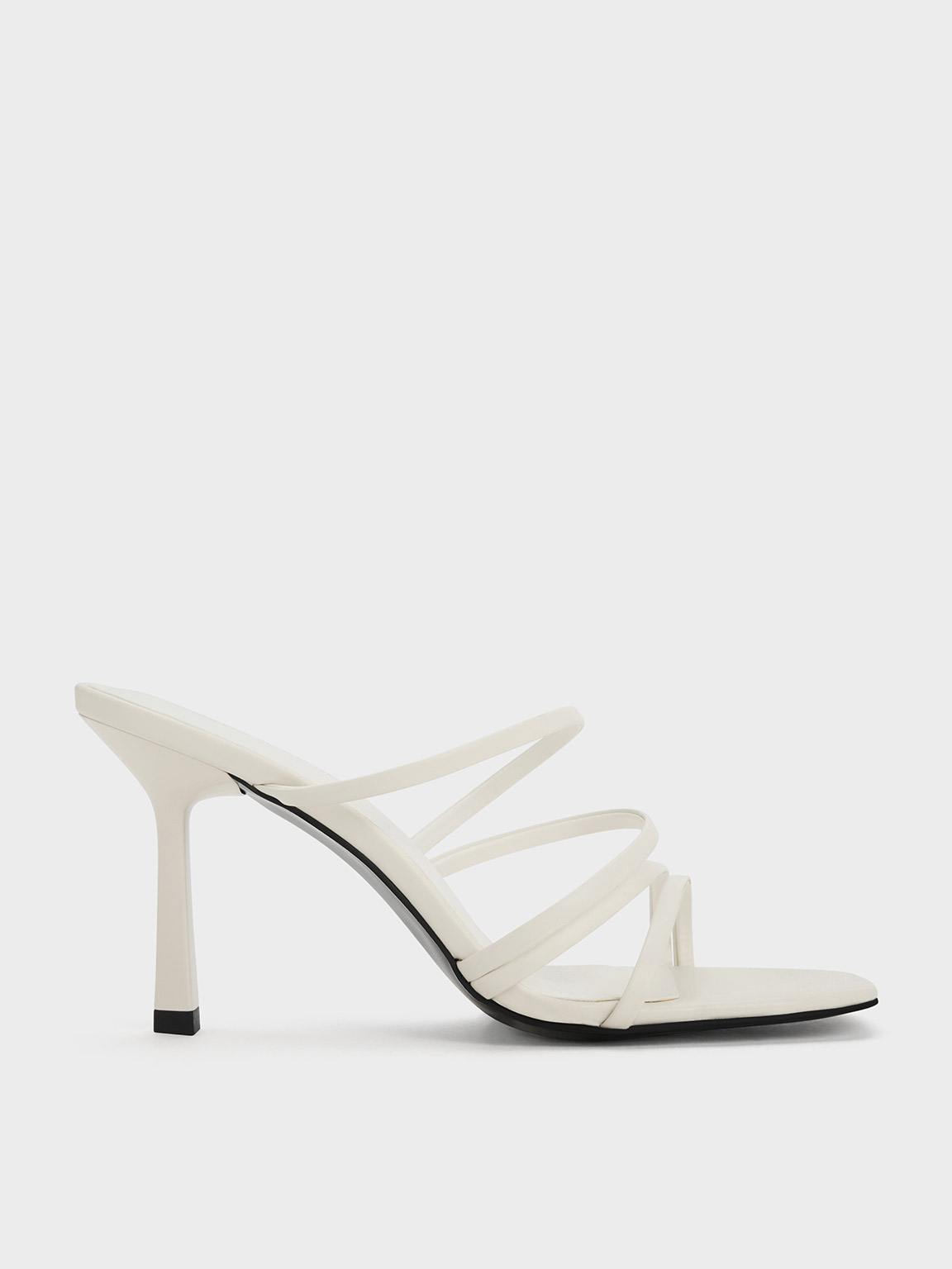 Charles & Keith - Asymmetric Square-Toe Heeled Mules