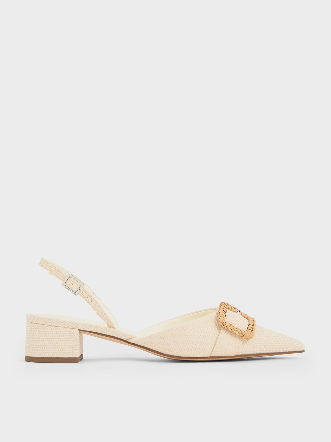 Charles & Keith - Woven-Buckle Slingback Pumps