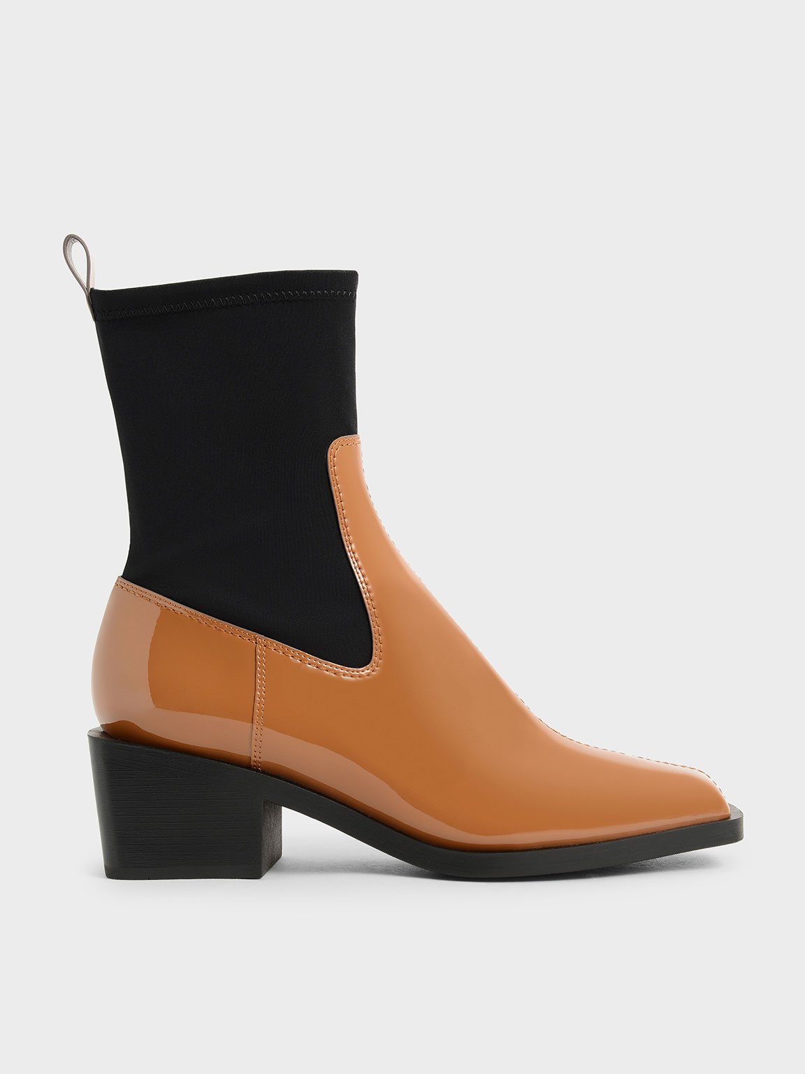 

Patent Two-Tone Sock Boots