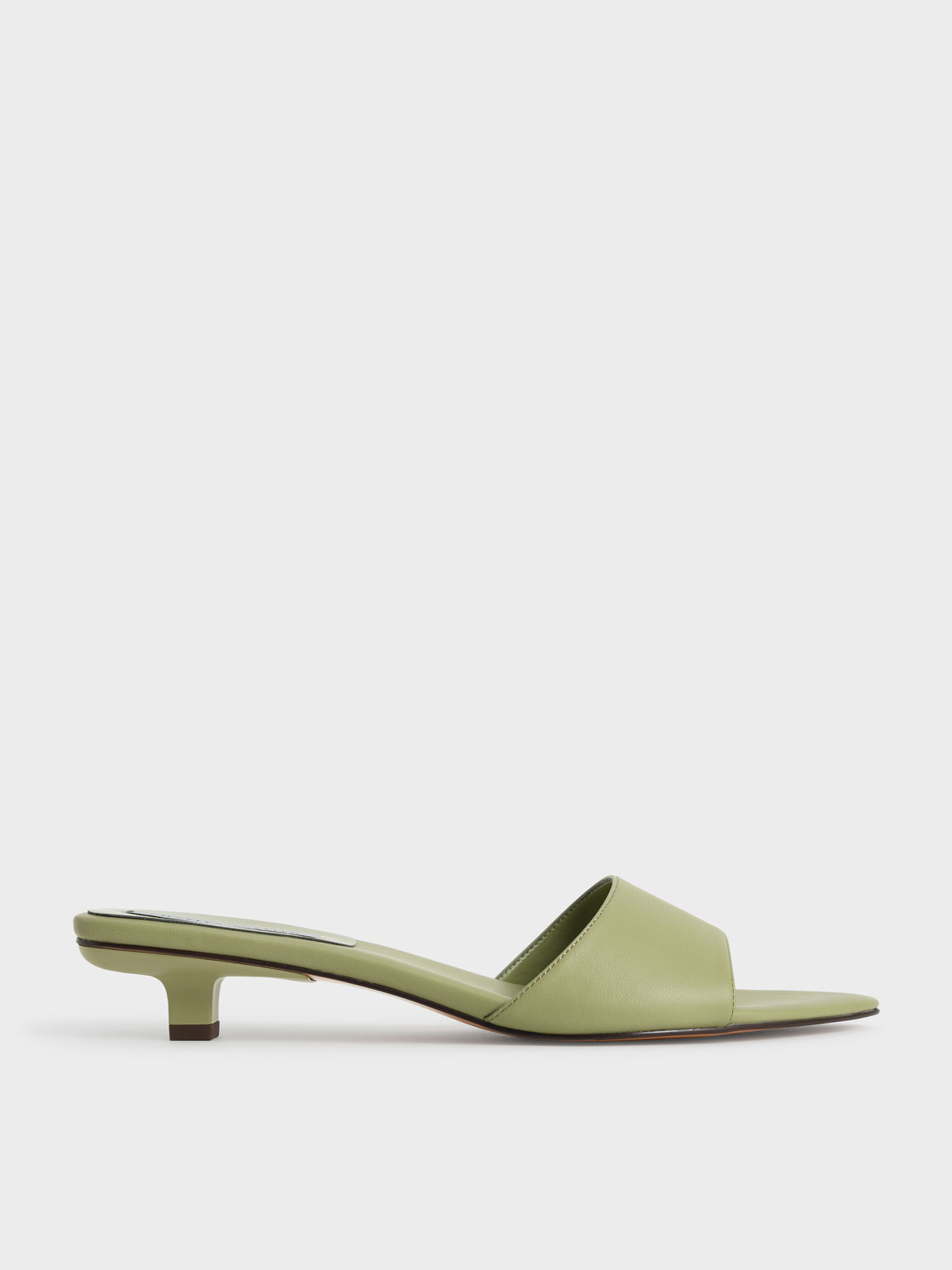 

Kitten Heel Mules, Sage green