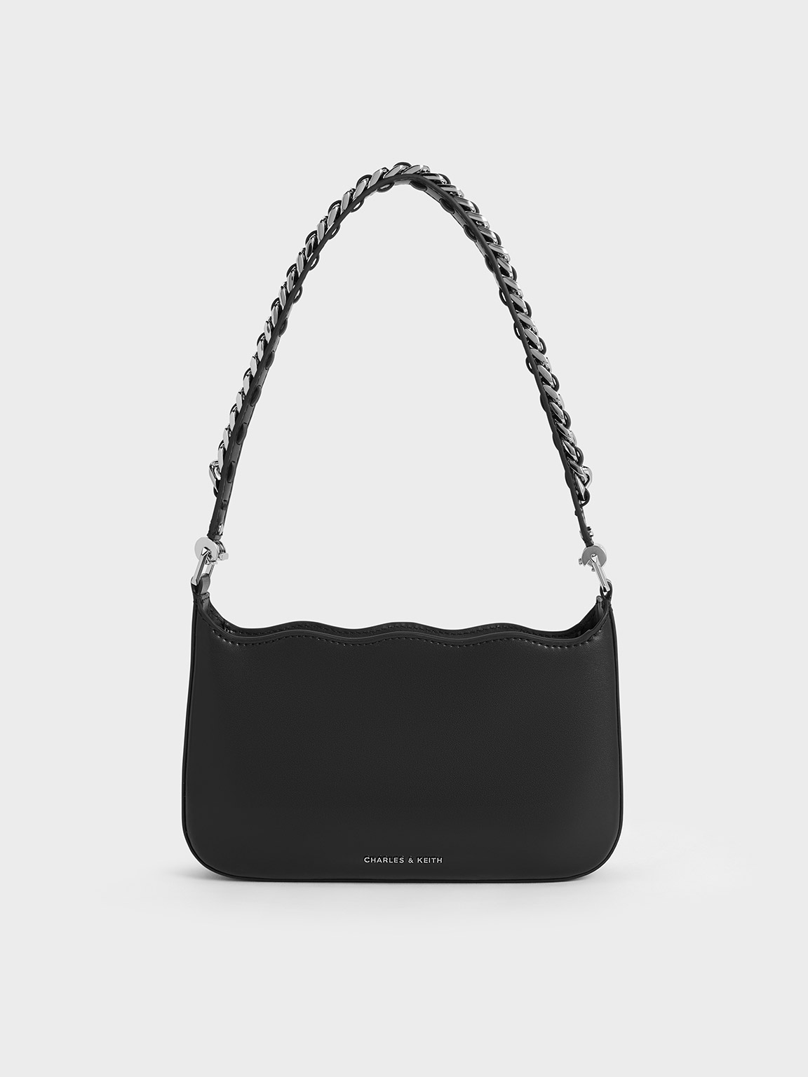 Charles & Keith - Wavy Braided Chain-Link Shoulder Bag