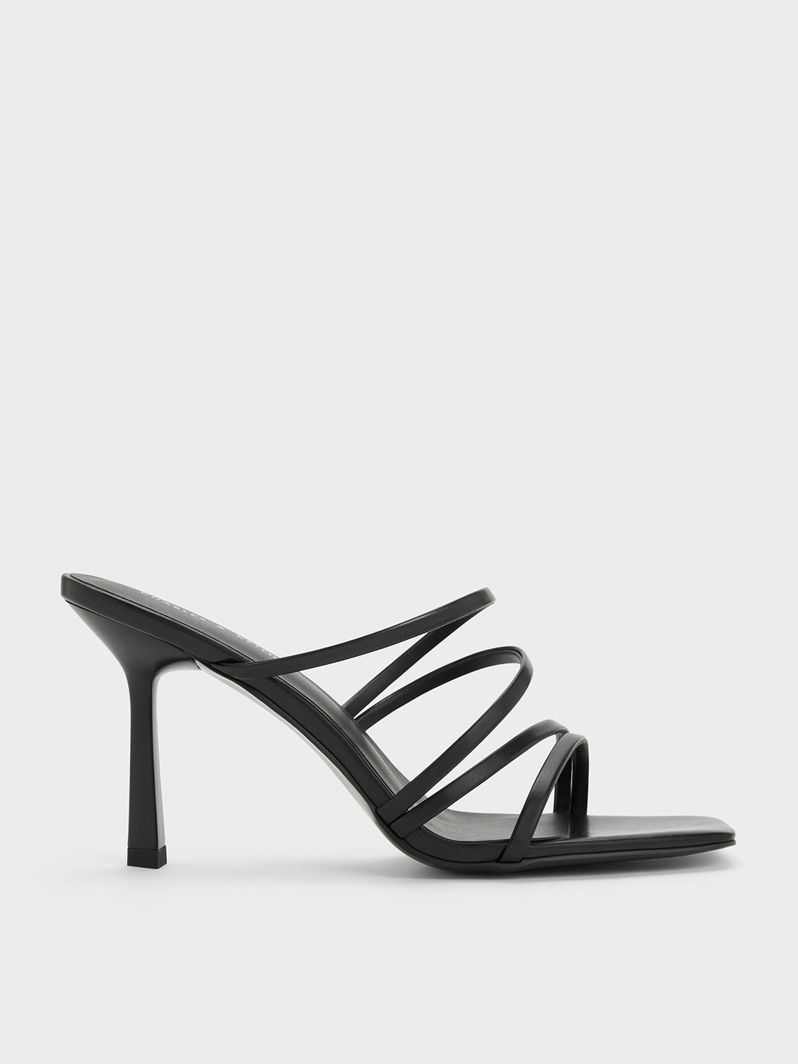 Charles & Keith - Asymmetric Square-Toe Heeled Mules