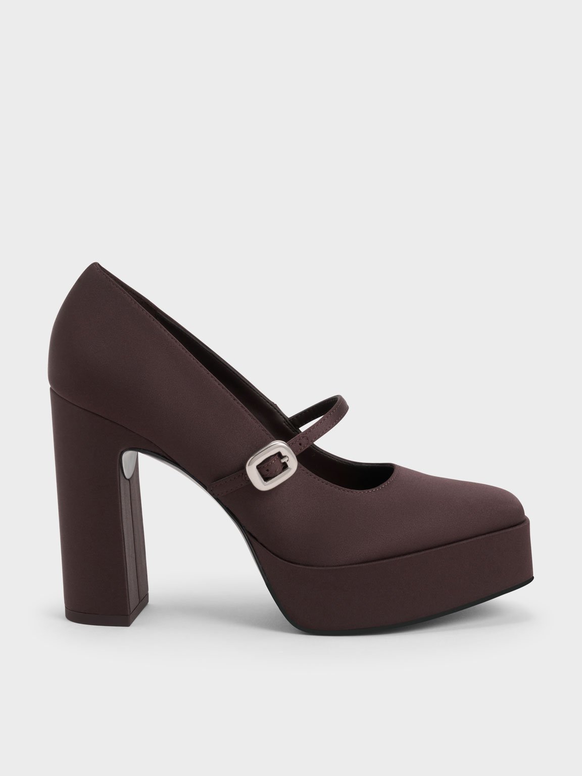 Charles & Keith - Satin Platform Mary Jane Pumps